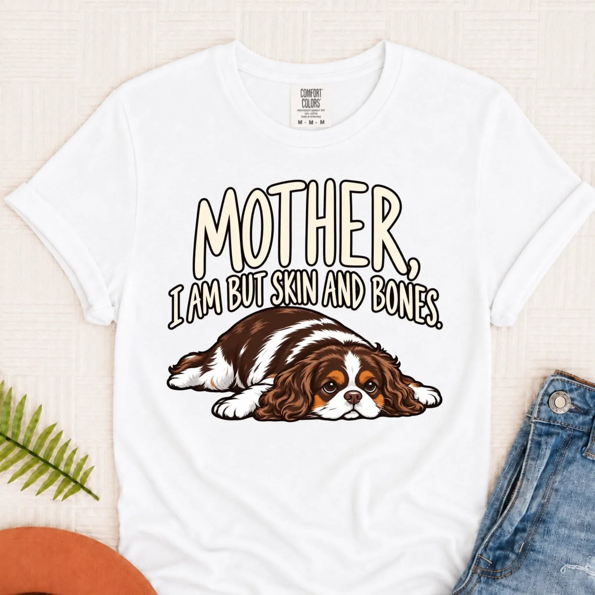 Custom Cavalier Mother Skin Bones Unisex Tshirt White