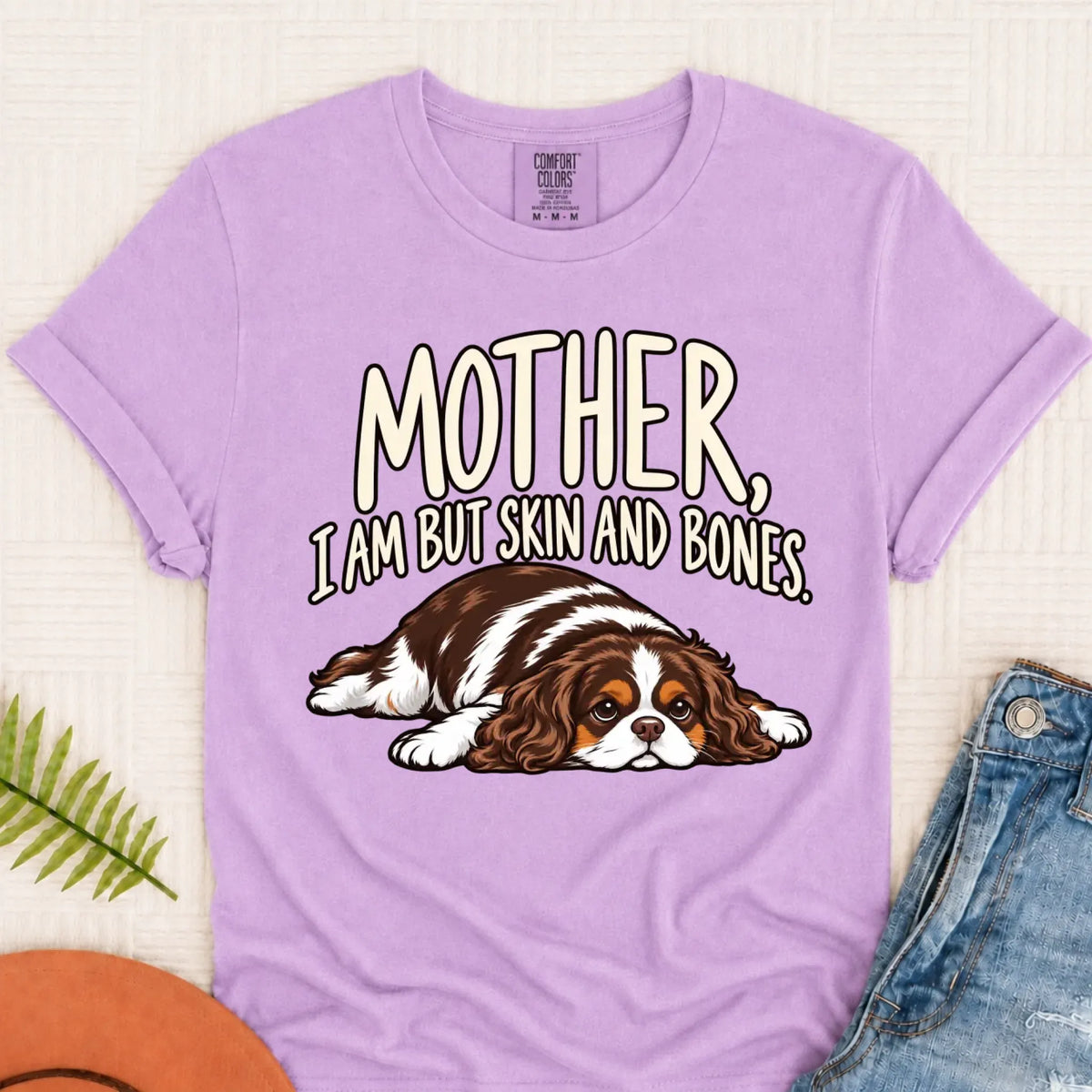 Custom Cavalier Mother Skin Bones Unisex Tshirt Orchid