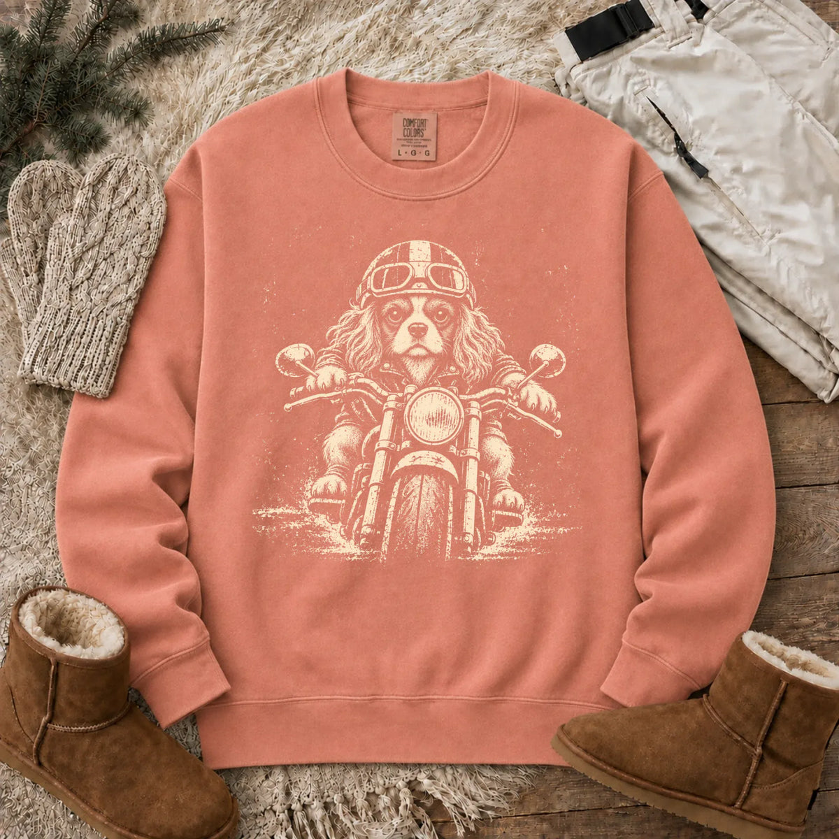 Sweatshirt Terracotta / S Custom Cavalier Motorcycle Biker Unisex Sweatshirt