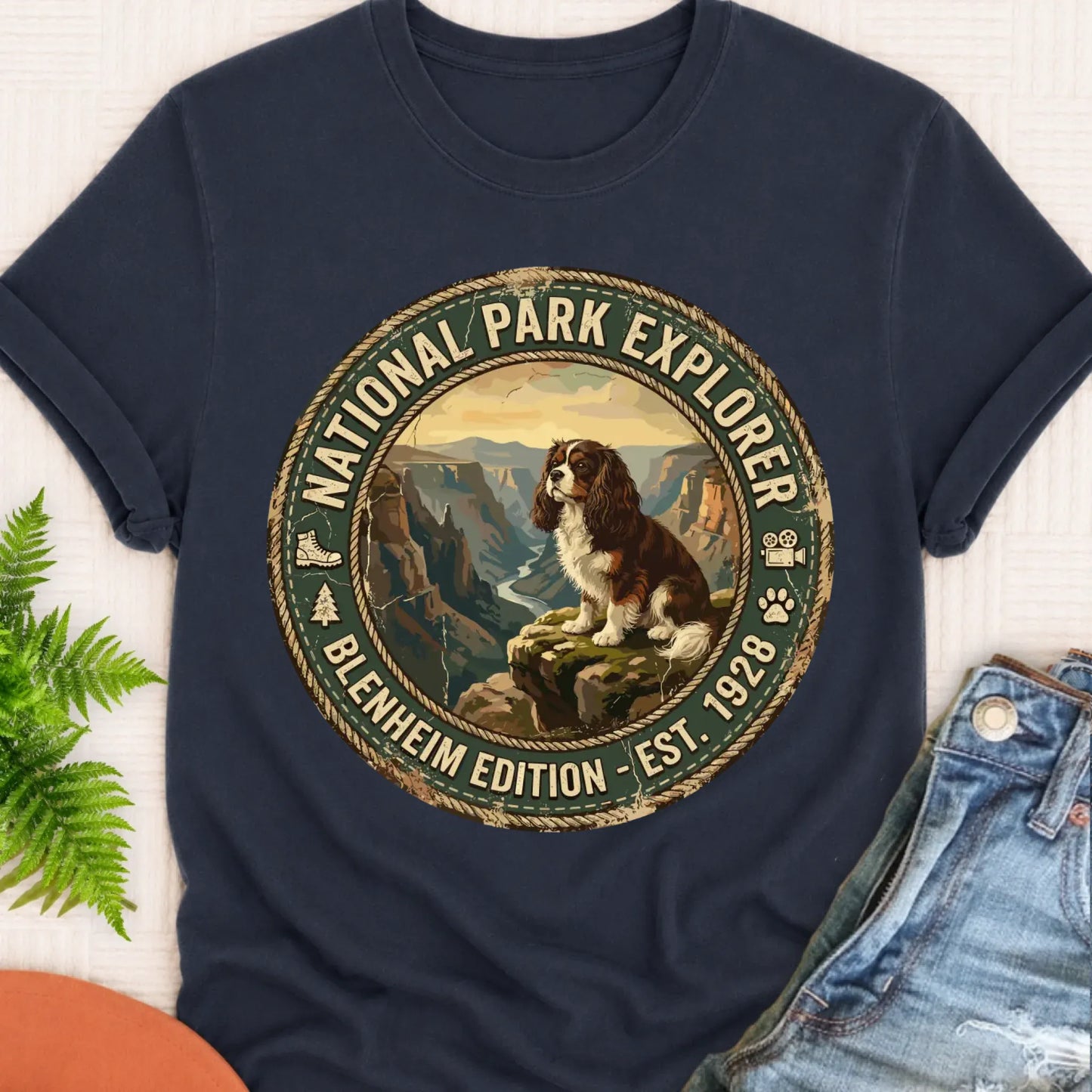 T-Shirt Navy / S Custom Cavalier National Parks Hiking Unisex TShirt