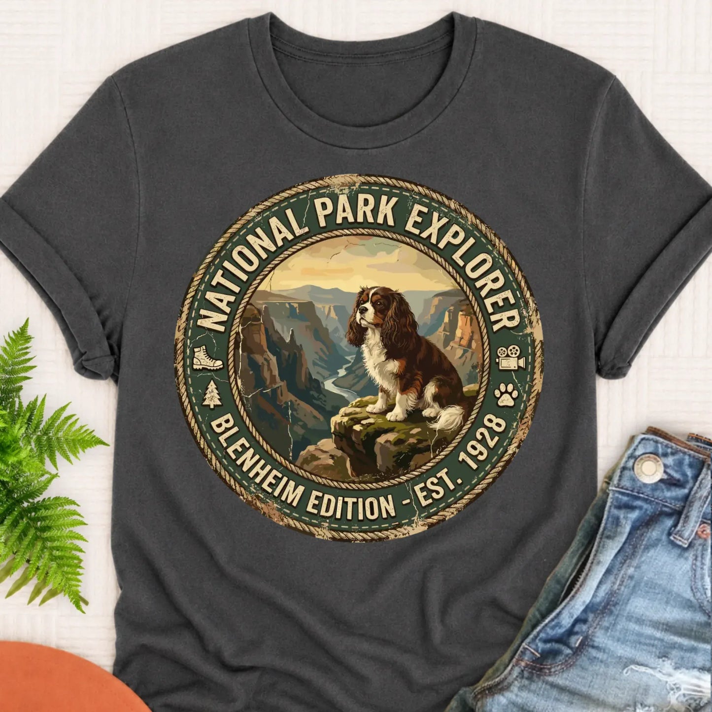 T-Shirt Pepper / S Custom Cavalier National Parks Hiking Unisex TShirt