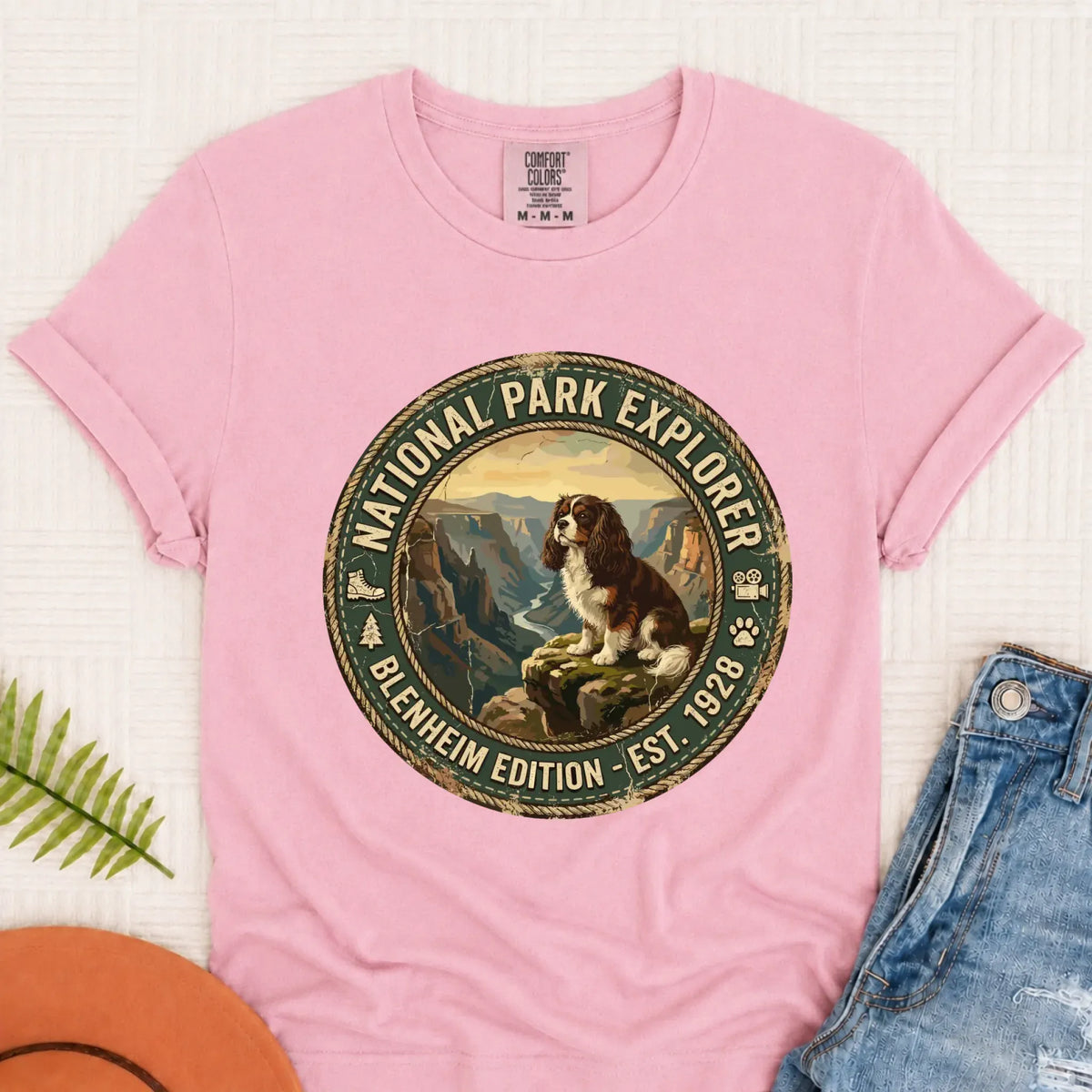 Custom Cavalier National Parks Hiking Unisex TShirt Blossom
