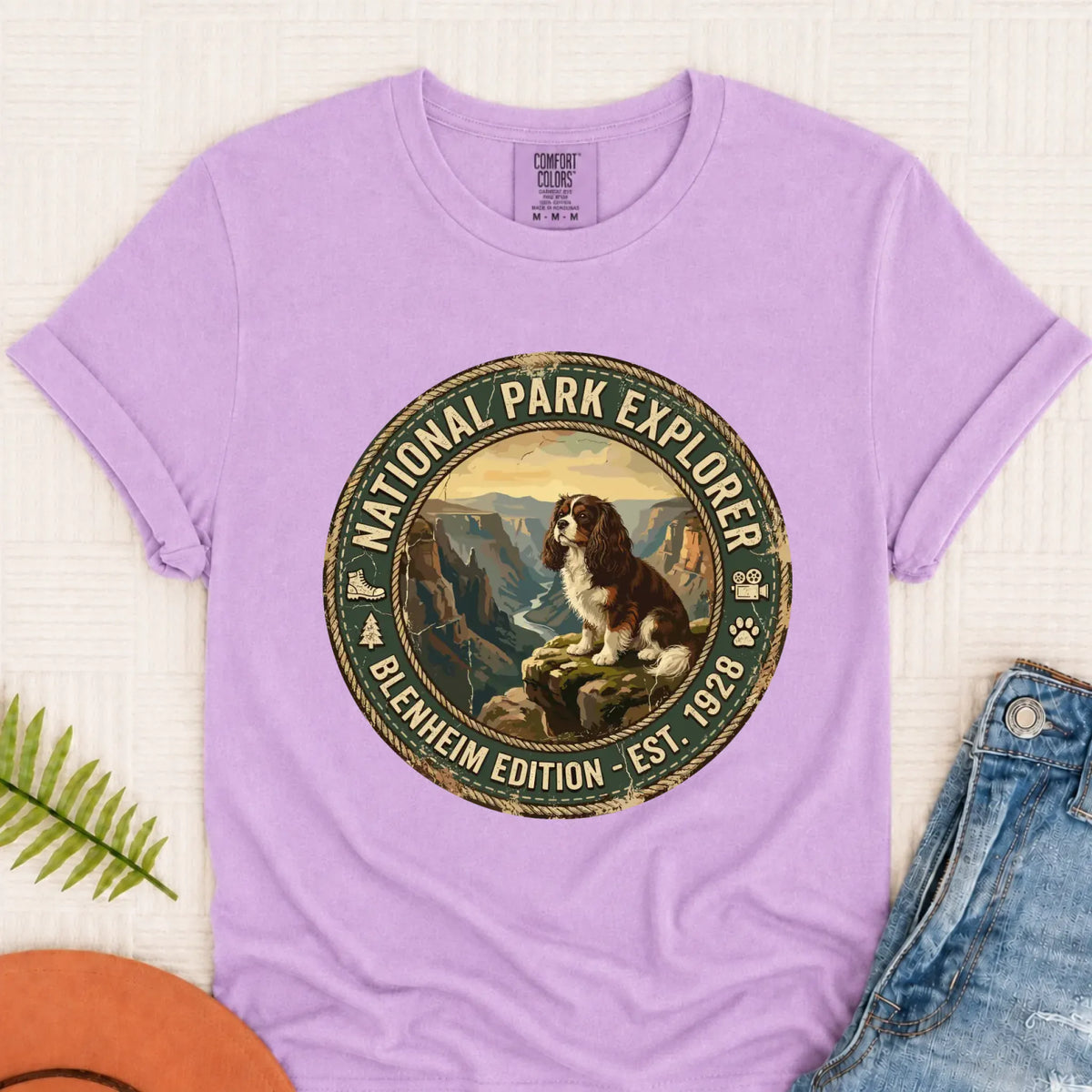 Custom Cavalier National Parks Hiking Unisex TShirt Orchid