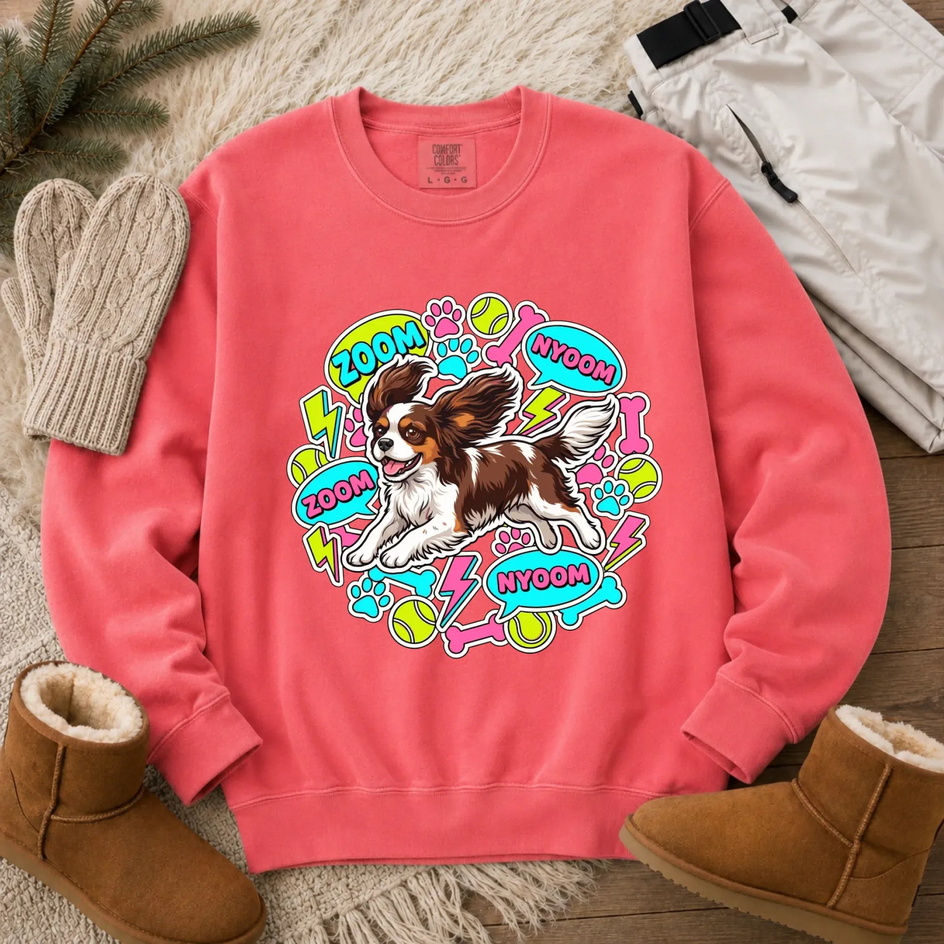 Sweatshirt Watermelon / S Custom Cavalier Neon Zoomies Unisex Sweatshirt