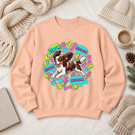 Custom Cavalier Neon Zoomies Unisex Sweatshirt Peachy
