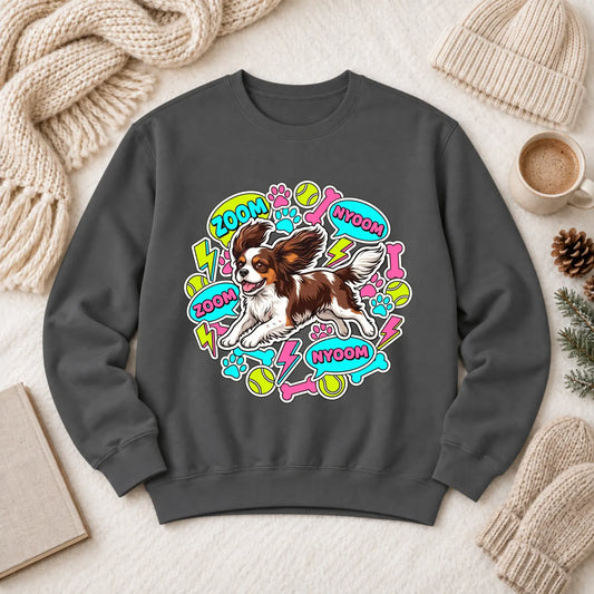 Custom Cavalier Neon Zoomies Unisex Sweatshirt Pepper