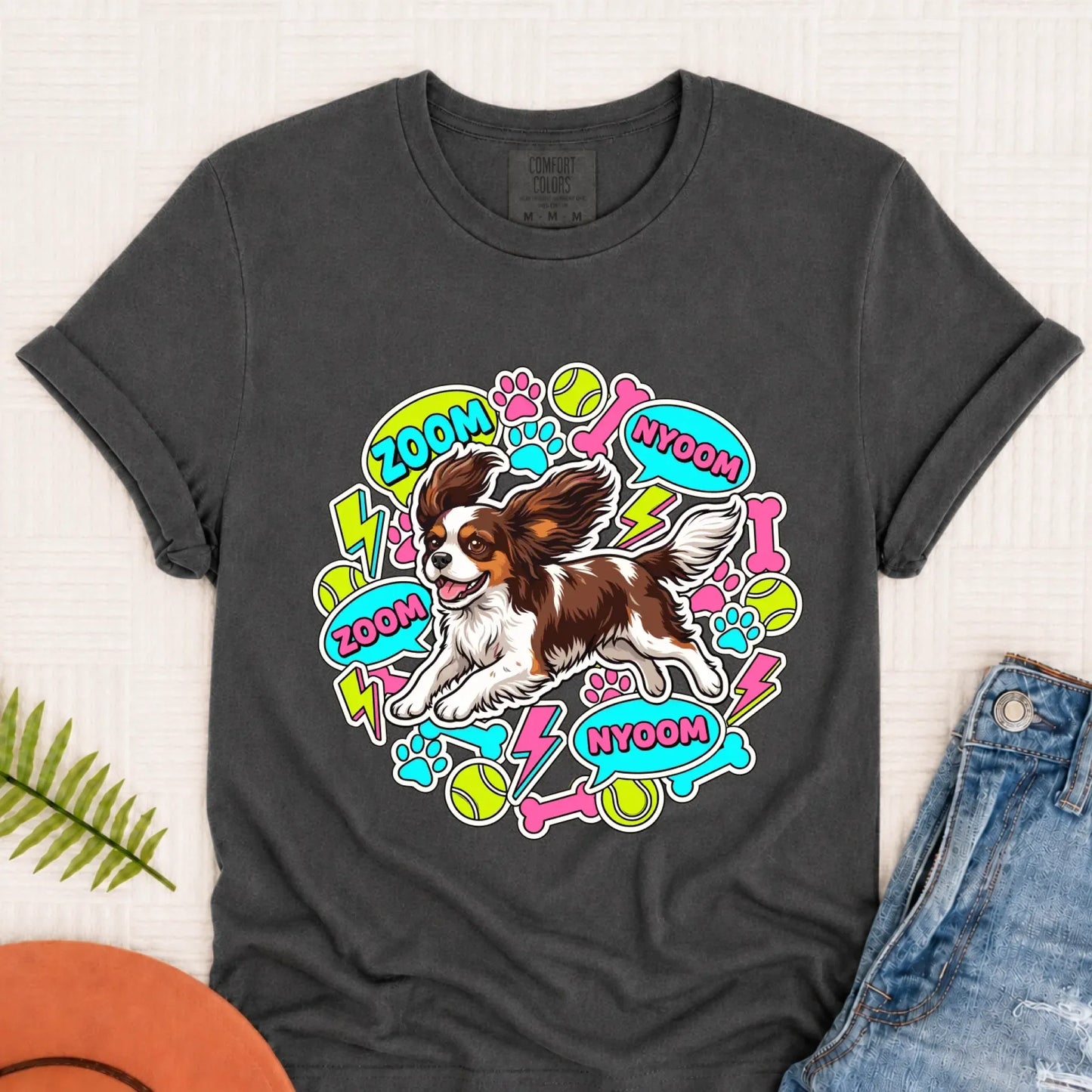 T-Shirt Pepper / S Custom Cavalier Neon Zoomies Unisex TShirt