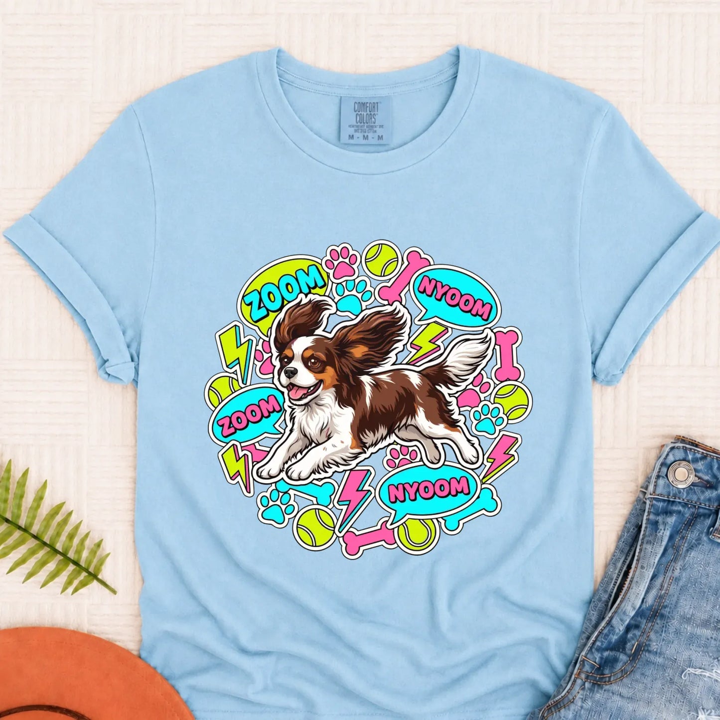 T-Shirt Chambray / S Custom Cavalier Neon Zoomies Unisex TShirt