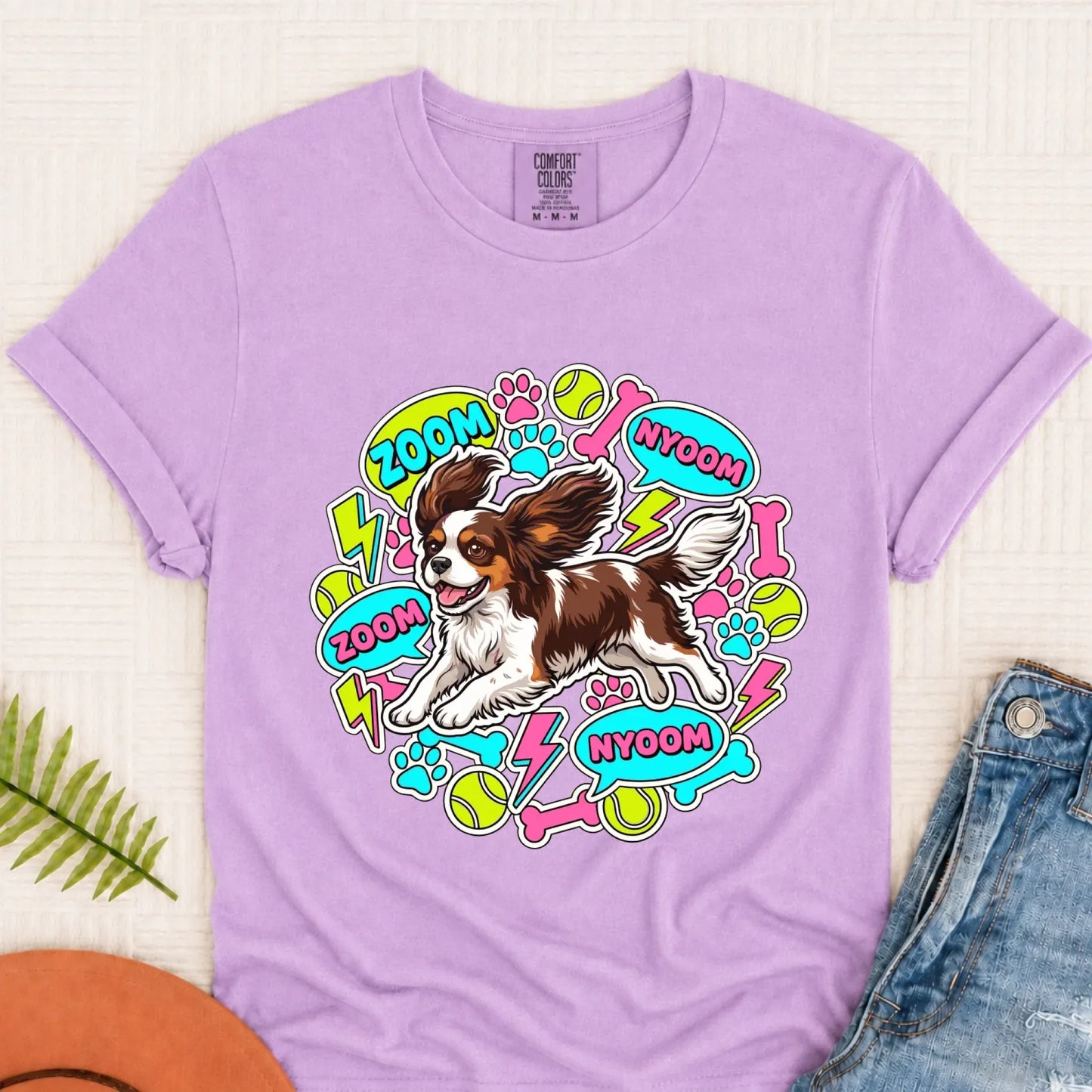 T-Shirt Orchid / S Custom Cavalier Neon Zoomies Unisex TShirt