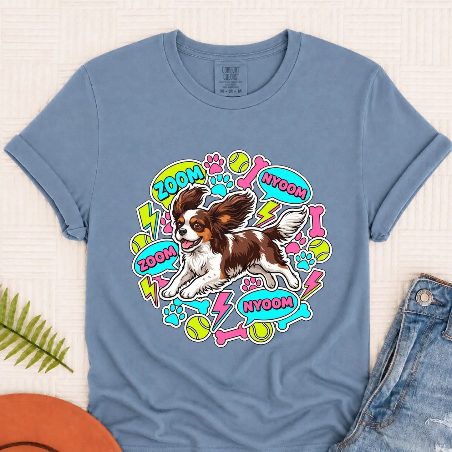 T-Shirt Blue Jean / S Custom Cavalier Neon Zoomies Unisex TShirt