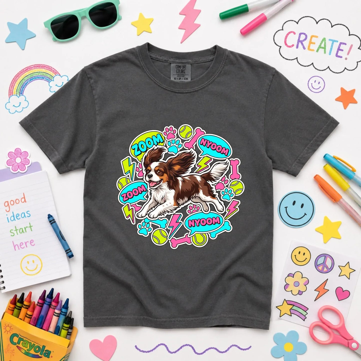 Youth Tshirt Pepper / XS Custom Cavalier Neon Zoomies Unisex Youth TShirt
