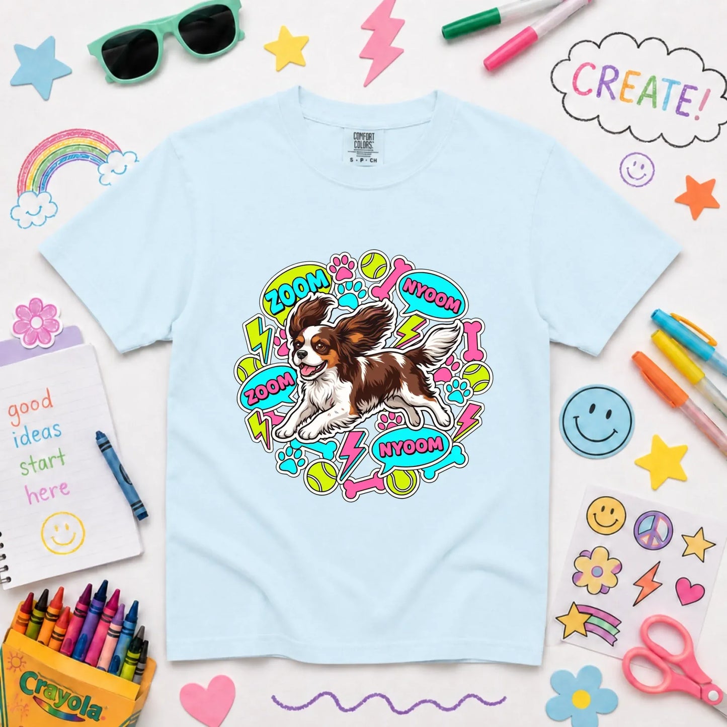 Youth Tshirt Chambray / XS Custom Cavalier Neon Zoomies Unisex Youth TShirt