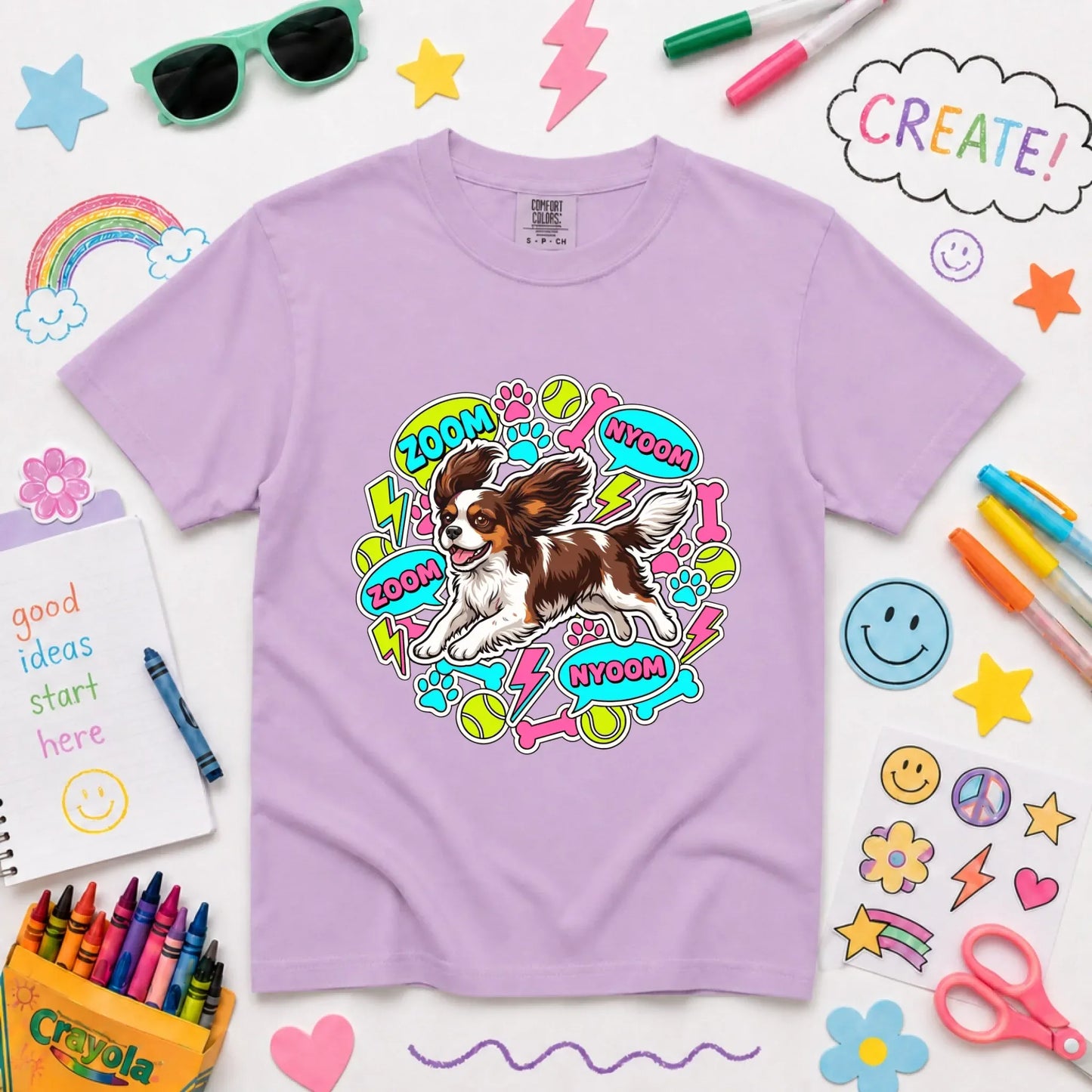 Youth Tshirt Orchid / XS Custom Cavalier Neon Zoomies Unisex Youth TShirt