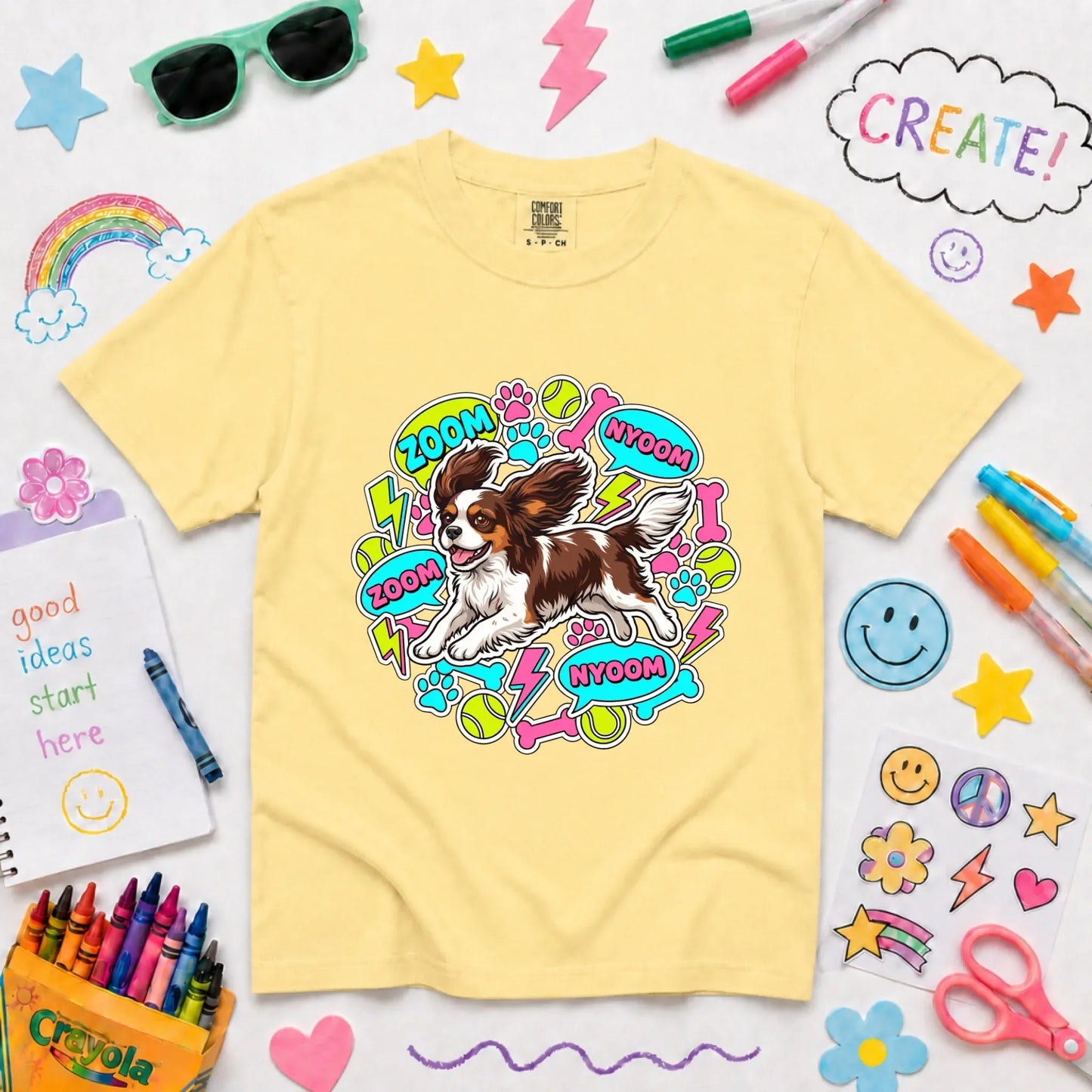 Youth Tshirt Butter / XS Custom Cavalier Neon Zoomies Unisex Youth TShirt