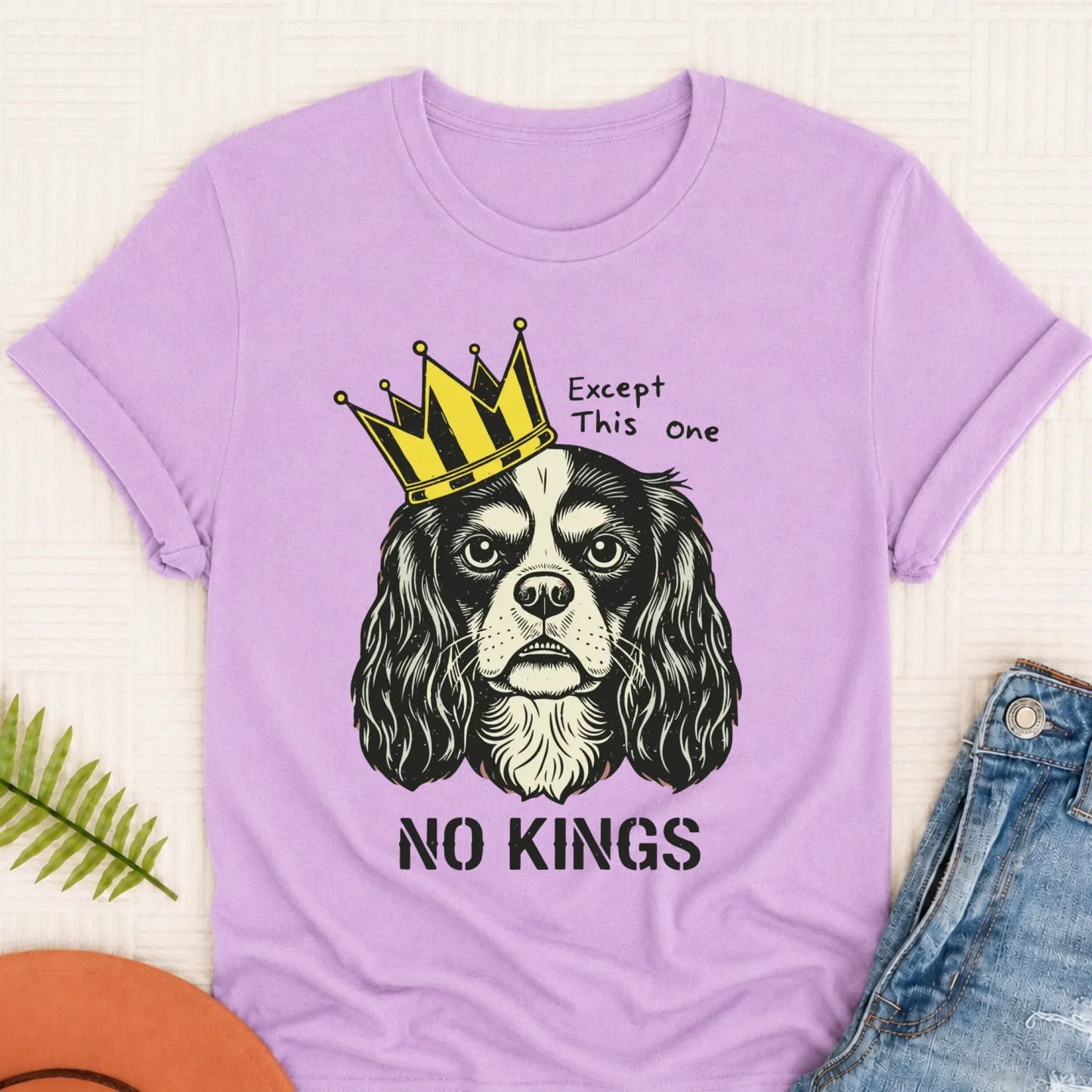 Custom Cavalier No Kings Protest Unisex TShirt Orchid
