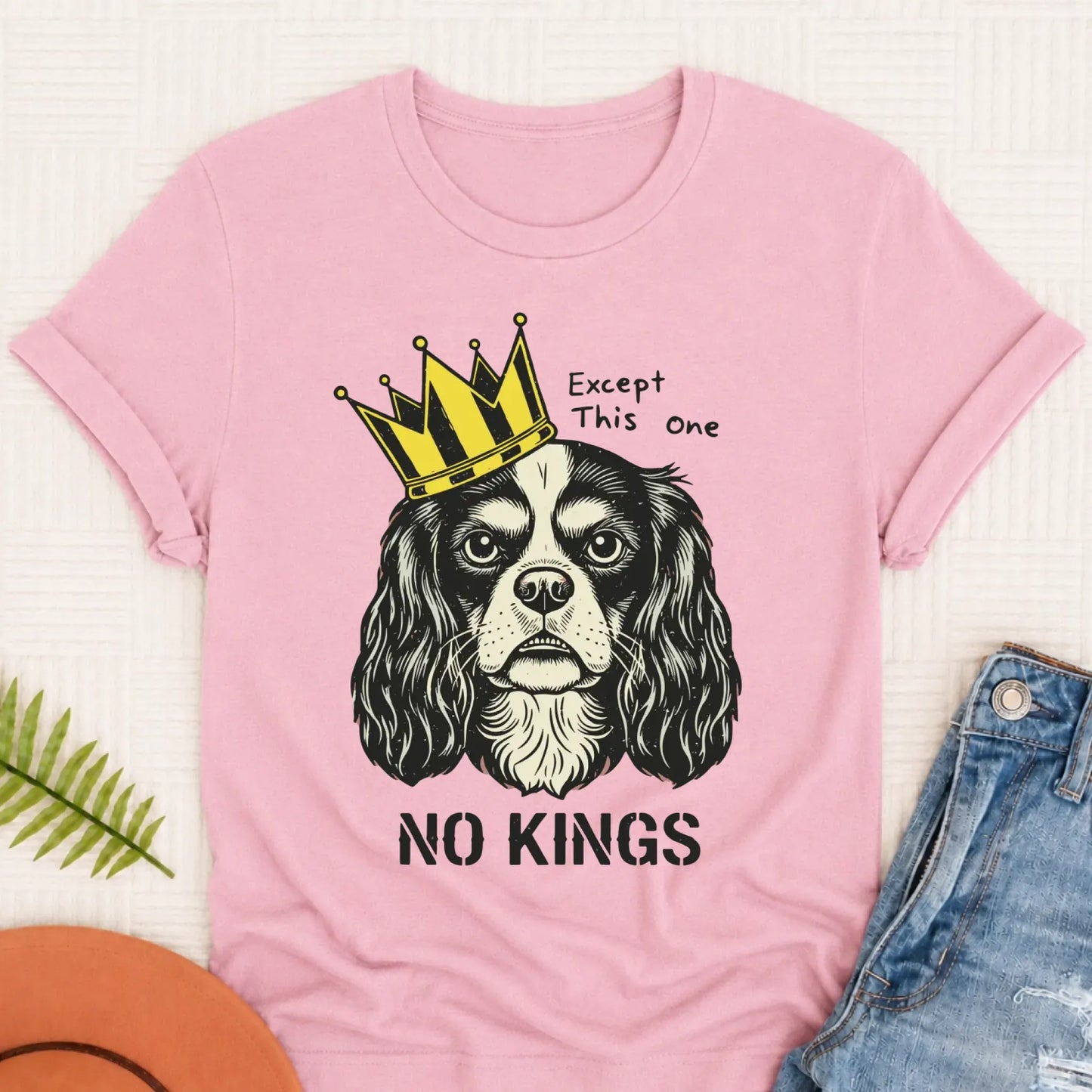Custom Cavalier No Kings Protest Unisex TShirt Blossom