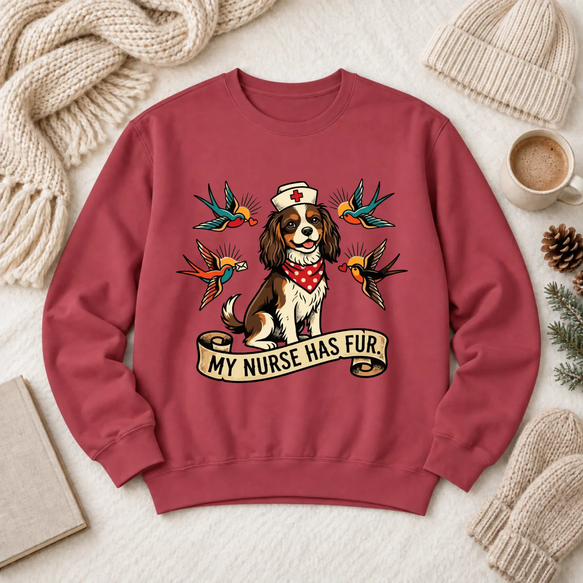 Custom Cavalier Nurse Funny Unisex Sweatshirt Crimson