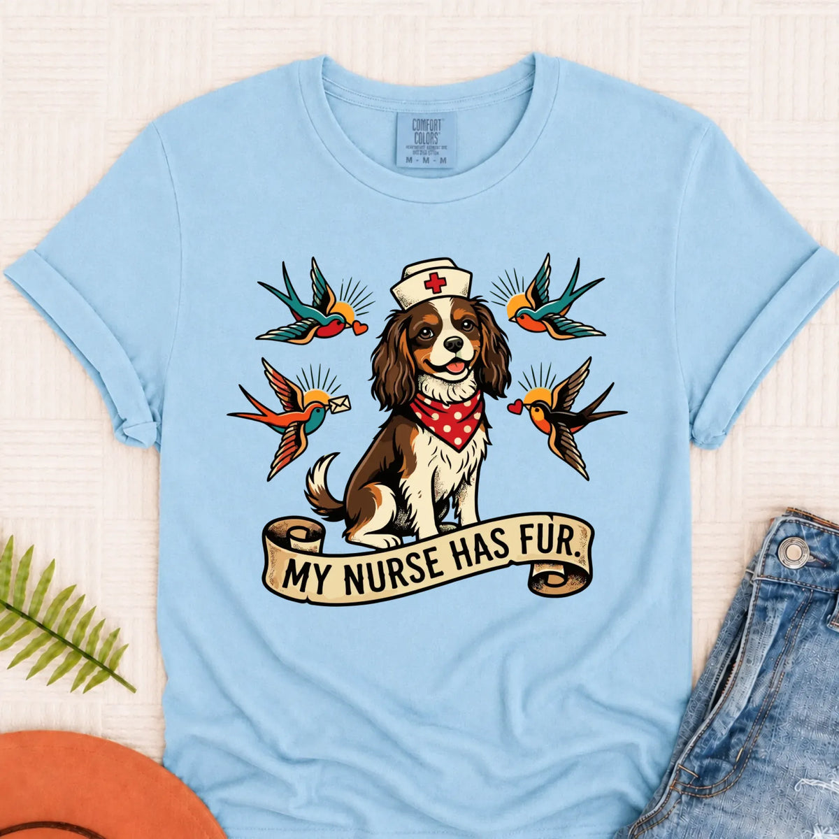 Custom Cavalier Nurse Funny Unisex TShirt Chambray