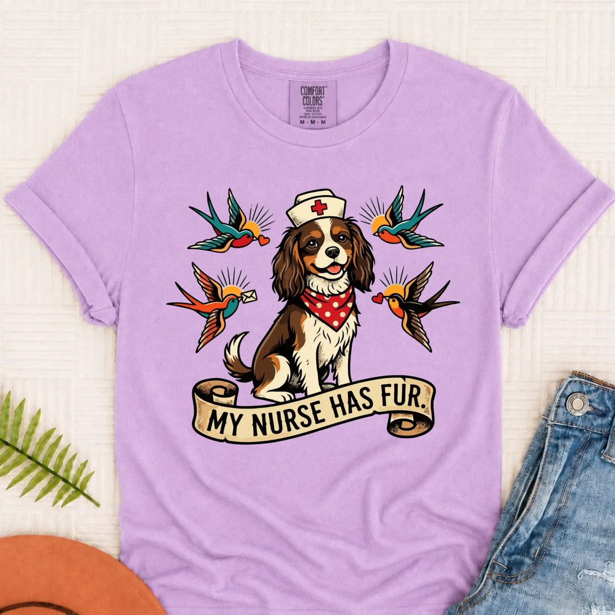 Custom Cavalier Nurse Funny Unisex TShirt Orchid