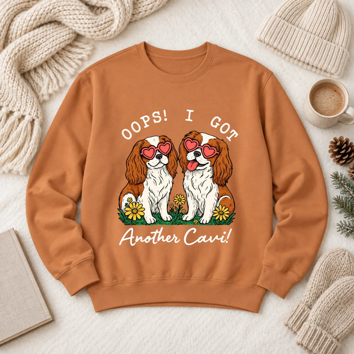 Custom Cavalier Oops Two Dogs Unisex Sweatshirt - Sweatshirt - Good Girl John