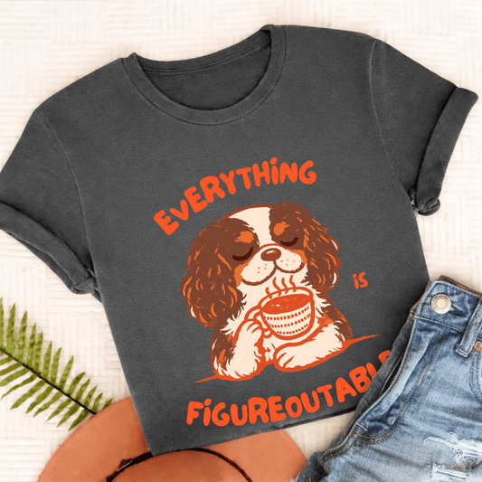 Custom Cavalier Optimistic Problems Unisex TShirt Pepper