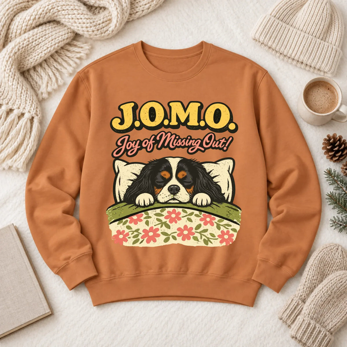 Custom Cavalier Pajamas JOMO Unisex Sweatshirt Yam