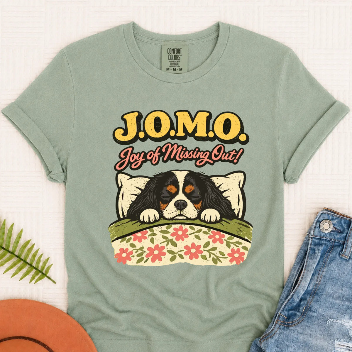 Custom Cavalier Pajamas JOMO Unisex TShirt Bay