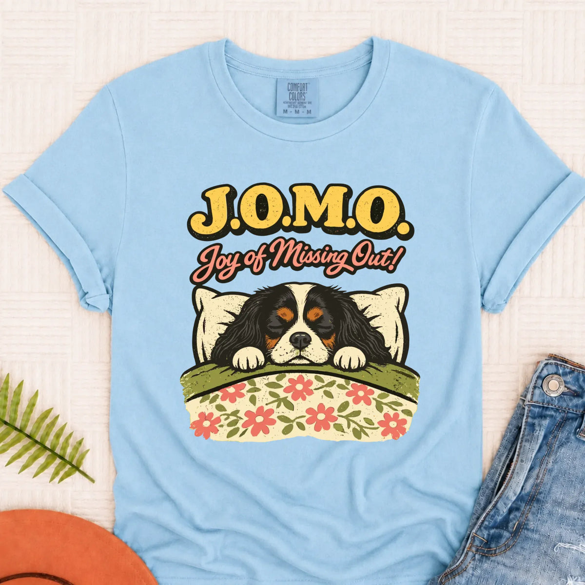 Custom Cavalier Pajamas JOMO Unisex TShirt Chambray