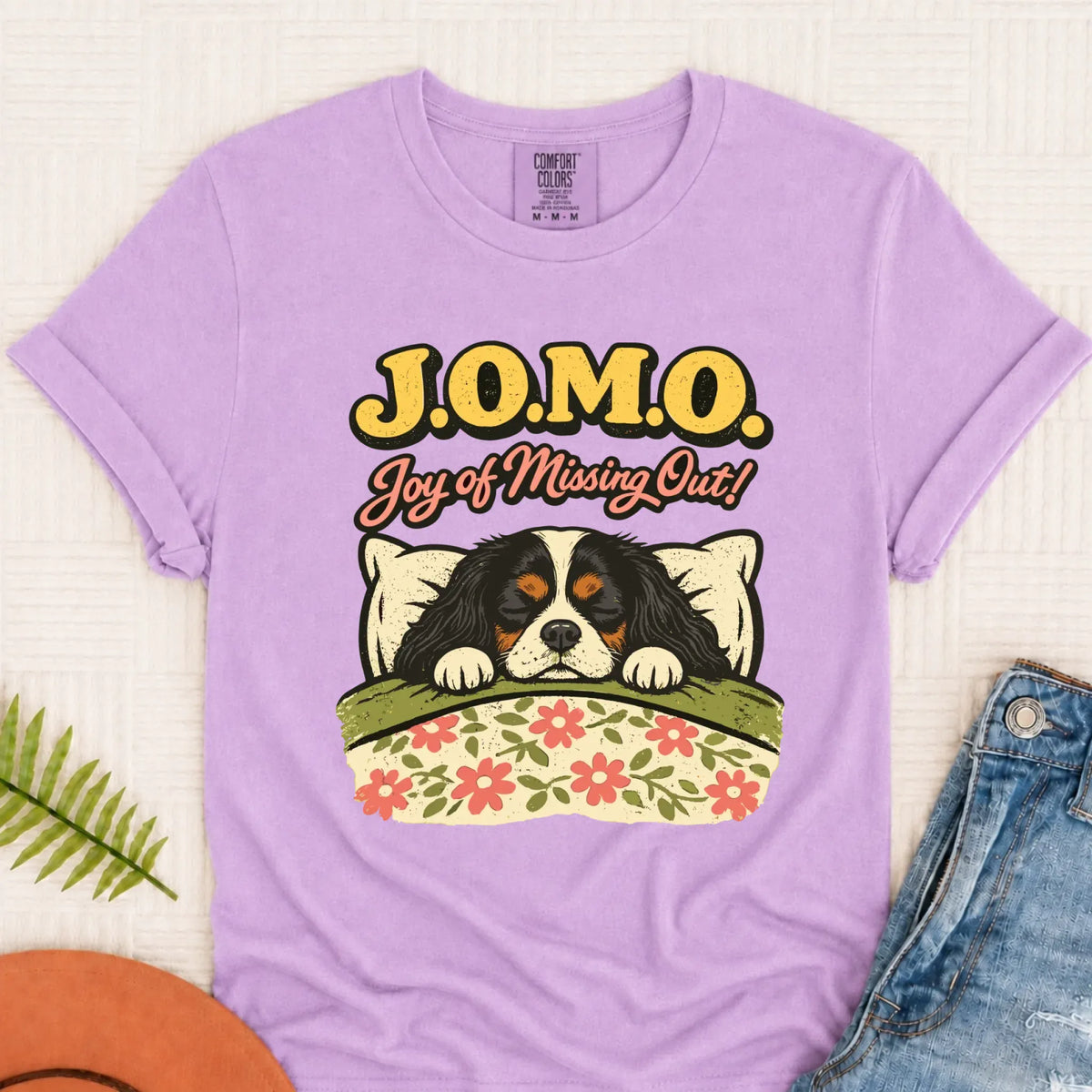 Custom Cavalier Pajamas JOMO Unisex TShirt Orchid