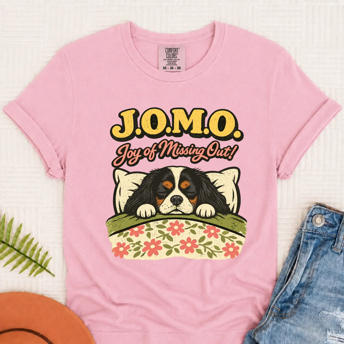Custom Cavalier Pajamas JOMO Unisex TShirt Blossom