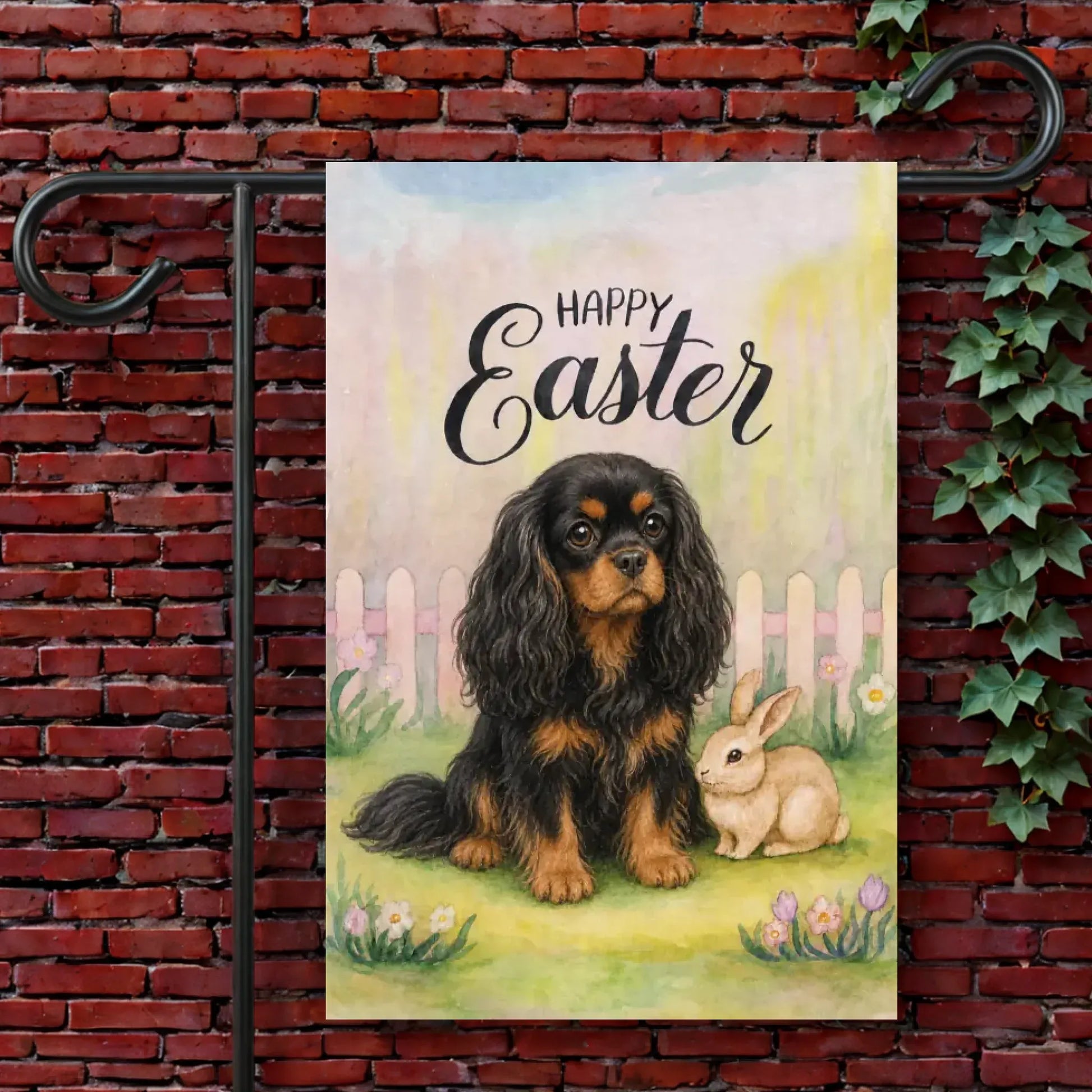 Garden Flag 12'' × 18'' Custom Cavalier Pastel Easter Garden Flag