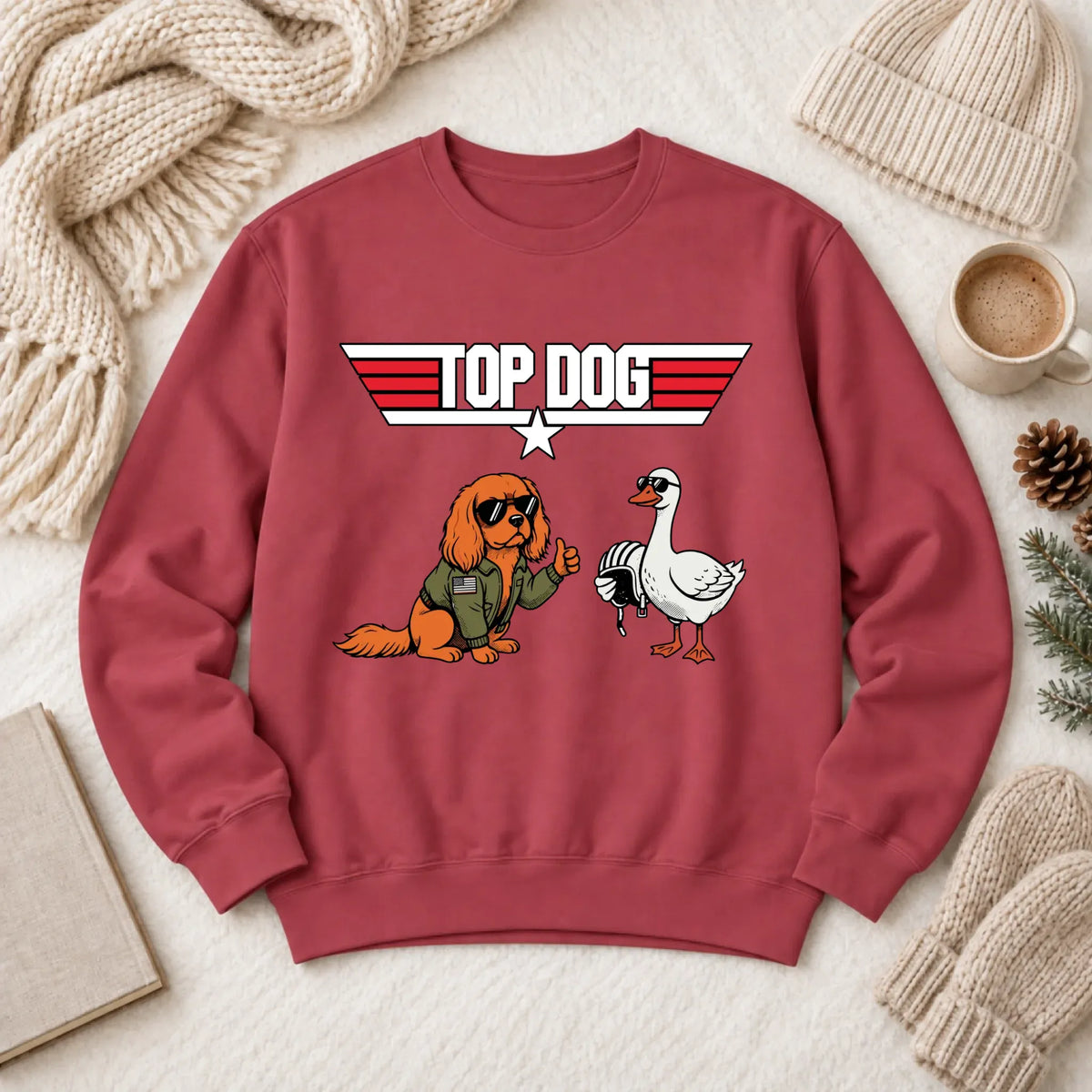 Custom Cavalier Pilot Airforce Unisex Sweatshirt Crimson
