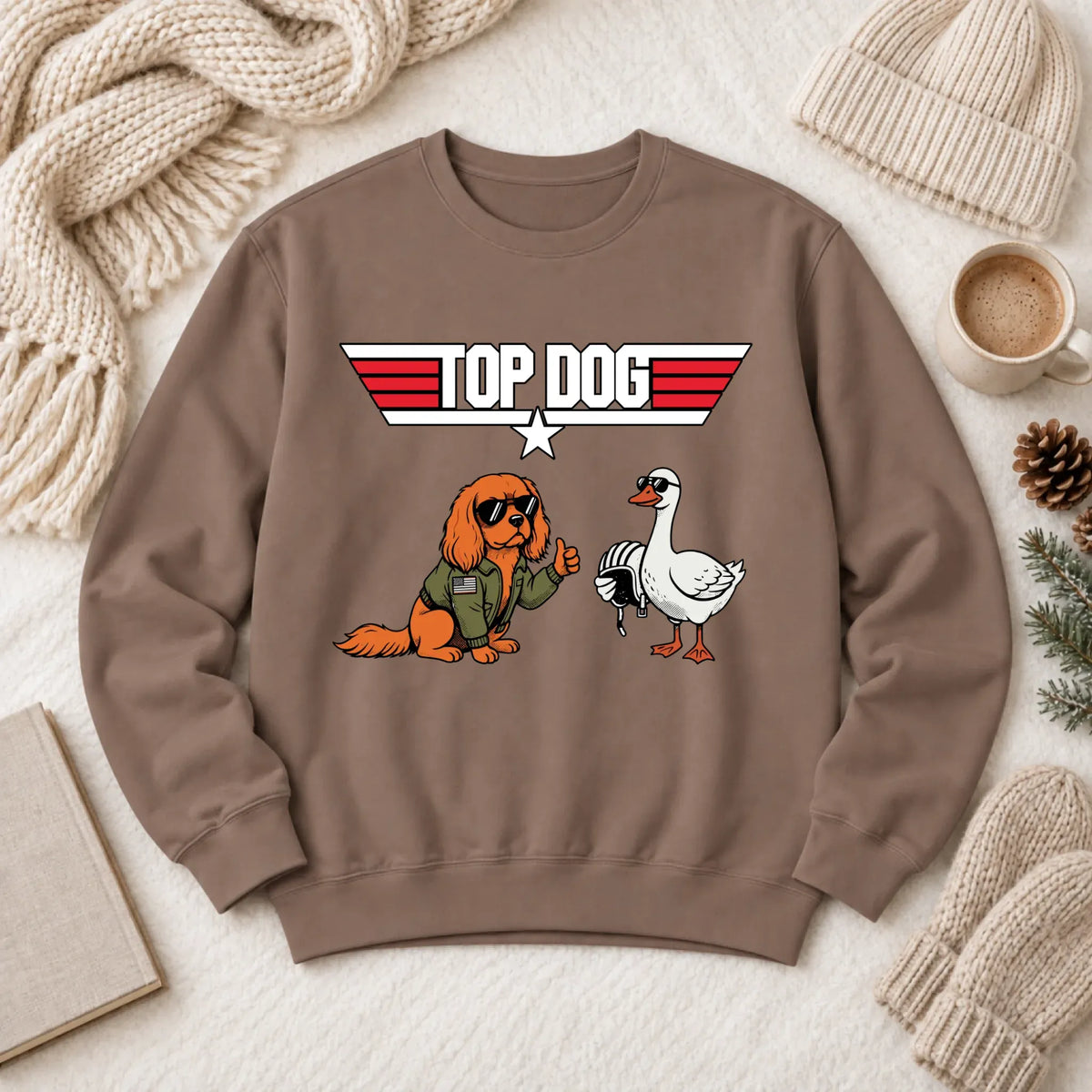 Custom Cavalier Pilot Airforce Unisex Sweatshirt Espresso