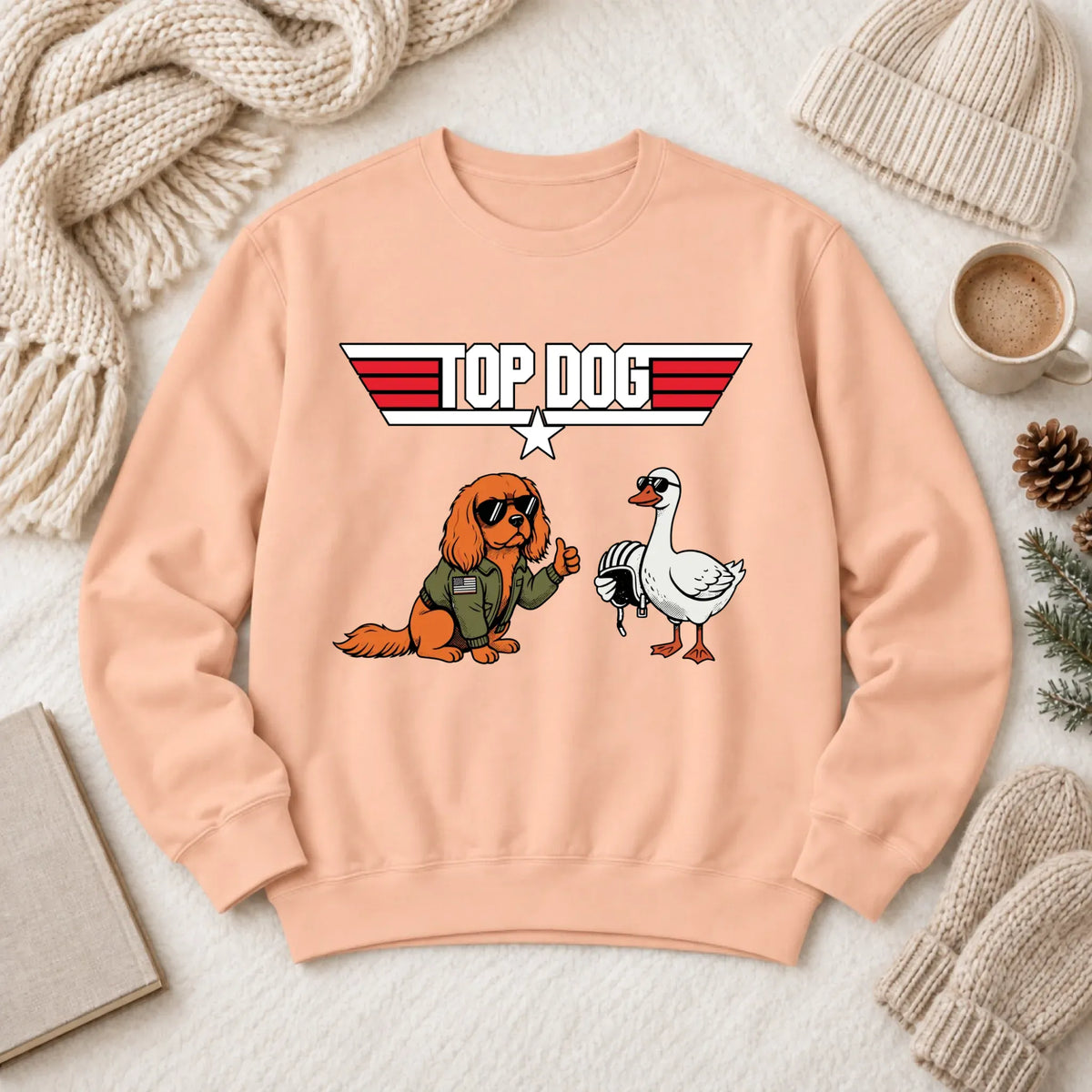 Custom Cavalier Pilot Airforce Unisex Sweatshirt Peachy