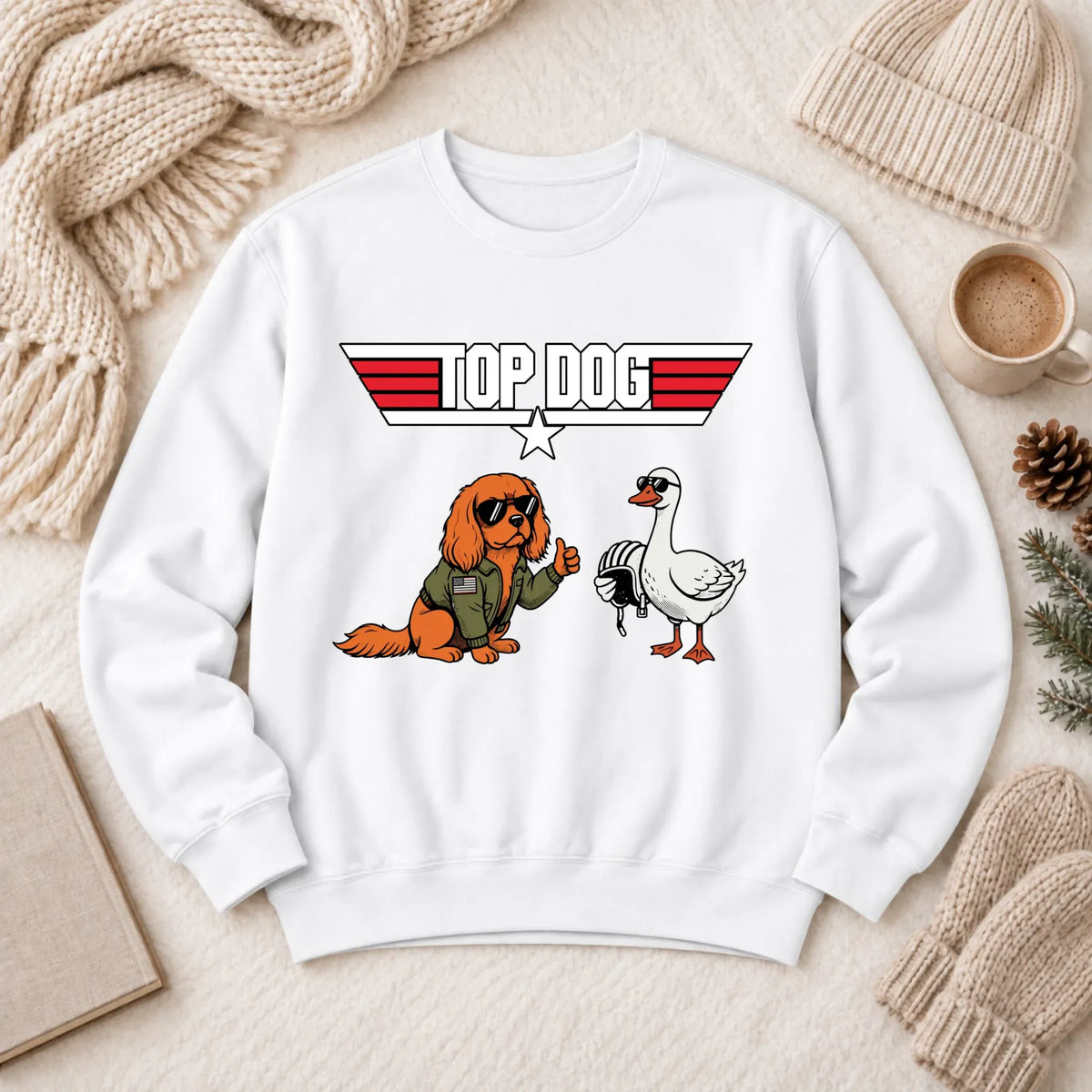 Custom Cavalier Pilot Airforce Unisex Sweatshirt White