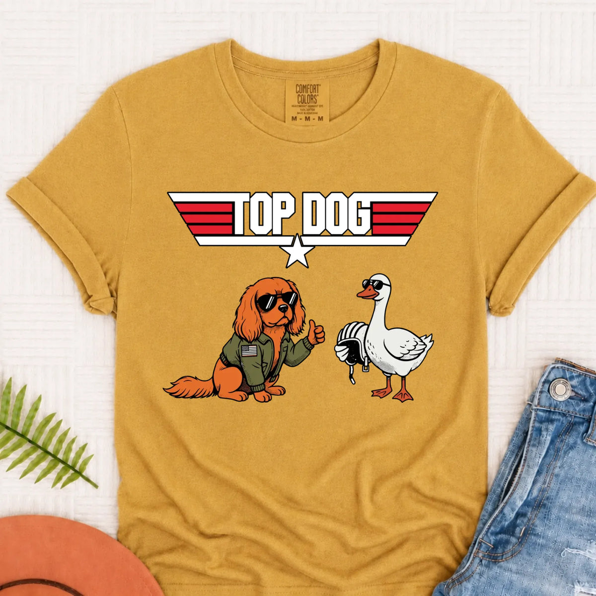 Custom Cavalier Pilot Airforce Unisex TShirt Mustard