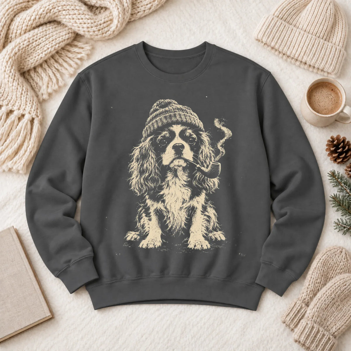 Customizer 1466 LW Sweatshirt Dark / Pepper / S Custom Cavalier Pipe Smoker Unisex Sweatshirt