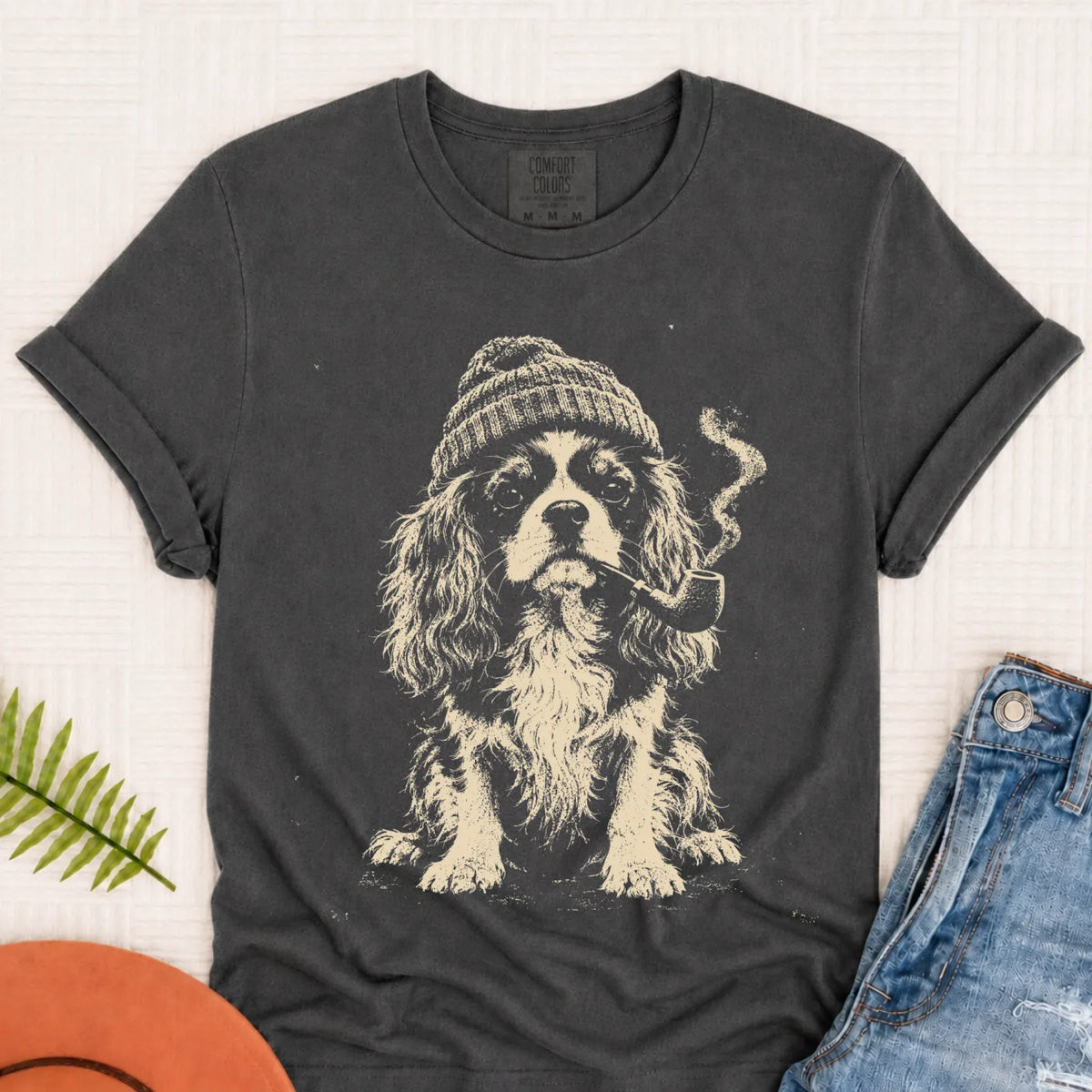 Customizer Monster Dark 1717 / Pepper / S Custom Cavalier Pipe Smoker Unisex TShirt