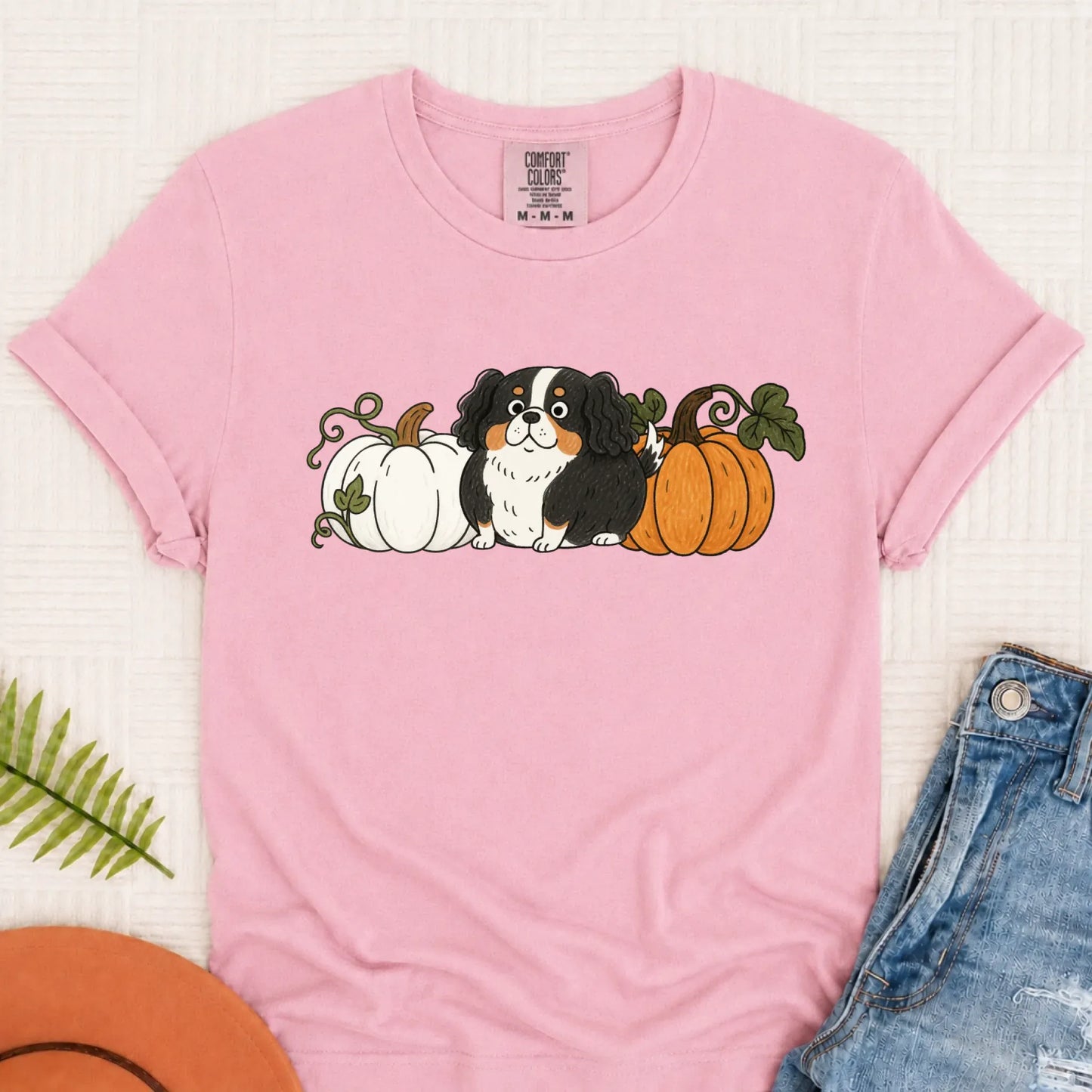 Custom Cavalier Pumpkin Pupkin Unisex Tshirt Blossom