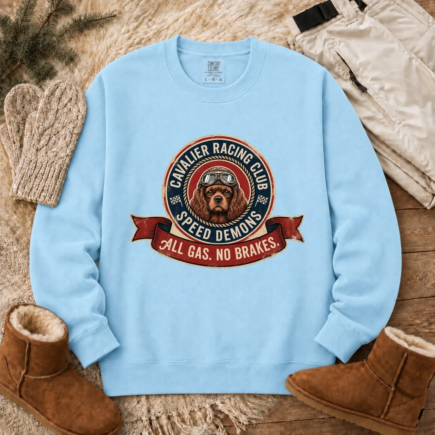 Custom Cavalier Racing Race Car Unisex Sweatshirt Chambray