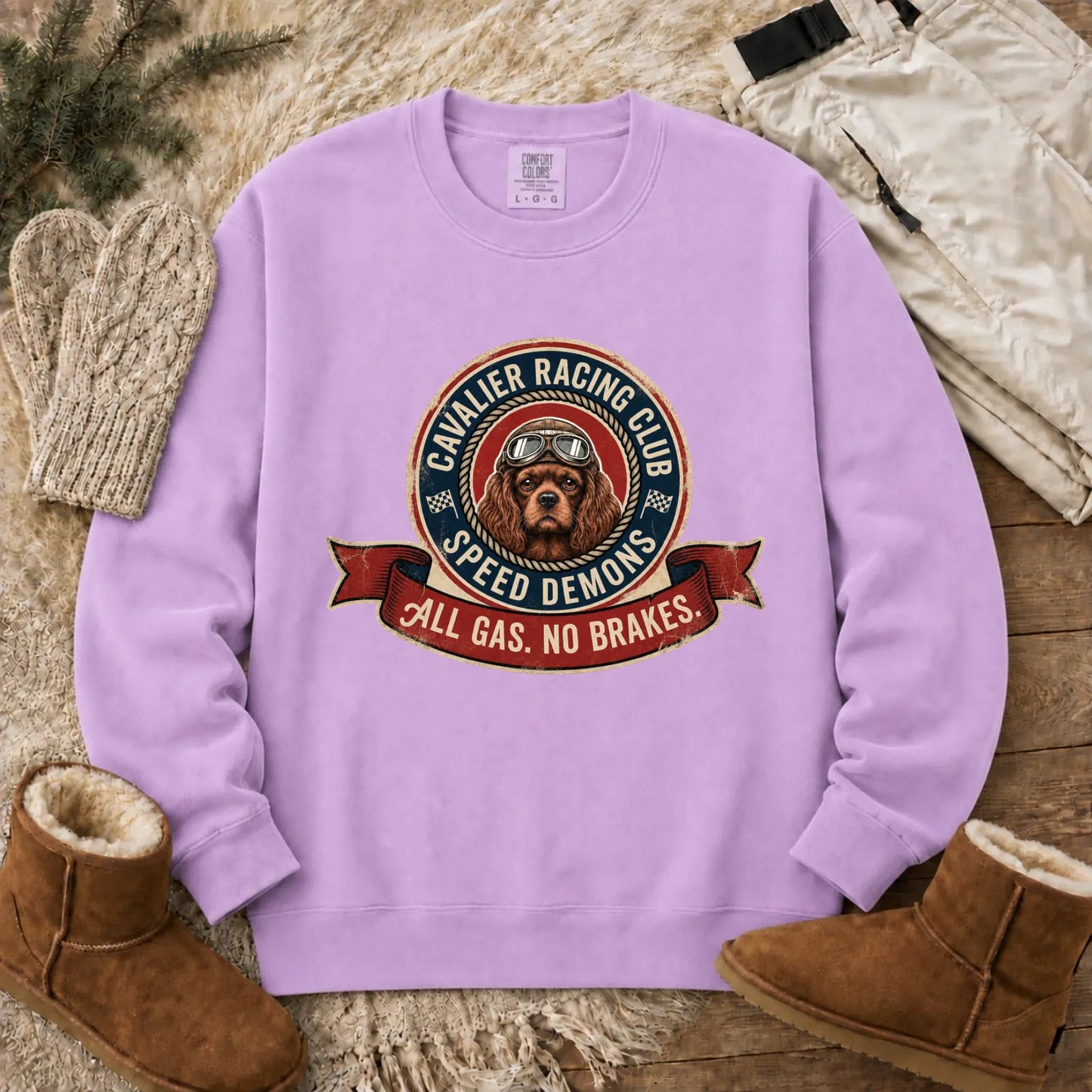 Custom Cavalier Racing Race Car Unisex Sweatshirt Orchid