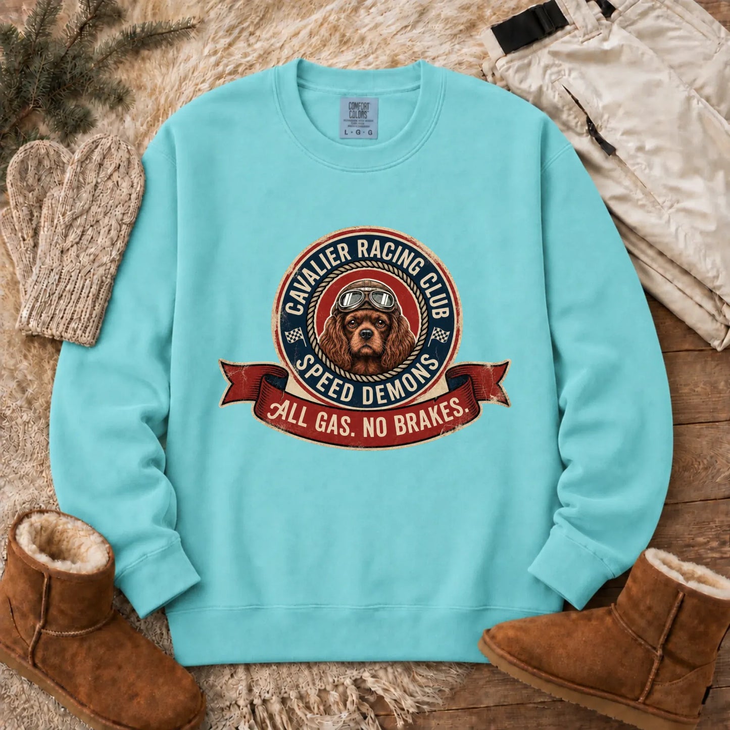 Custom Cavalier Racing Race Car Unisex Sweatshirt Chalky Mint
