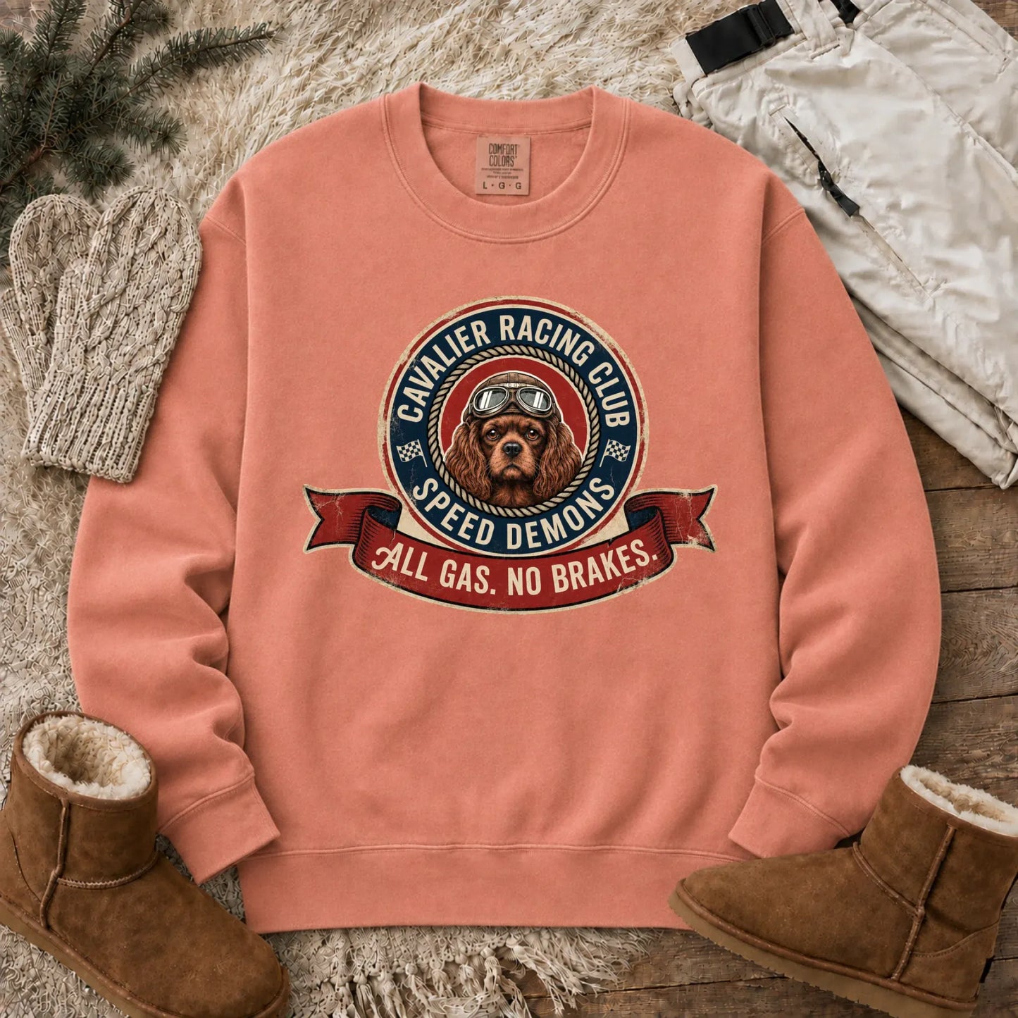 Custom Cavalier Racing Race Car Unisex Sweatshirt Terracotta