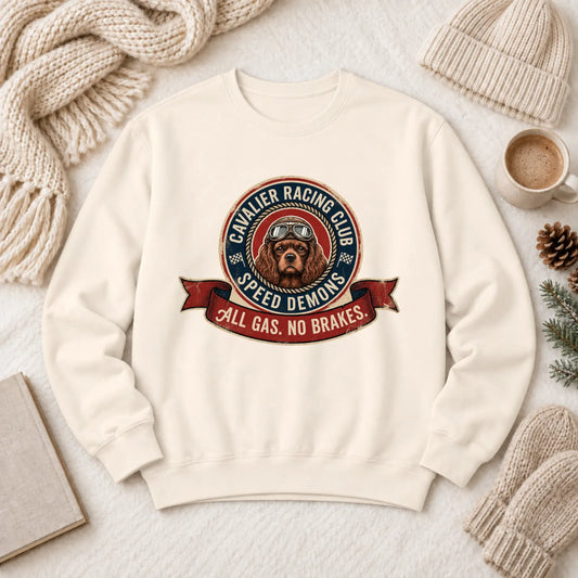 Custom Cavalier Racing Race Car Unisex Sweatshirt Ivory