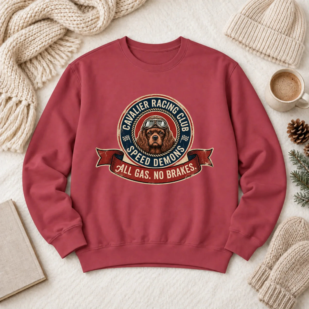 Custom Cavalier Racing Race Car Unisex Sweatshirt Crimson