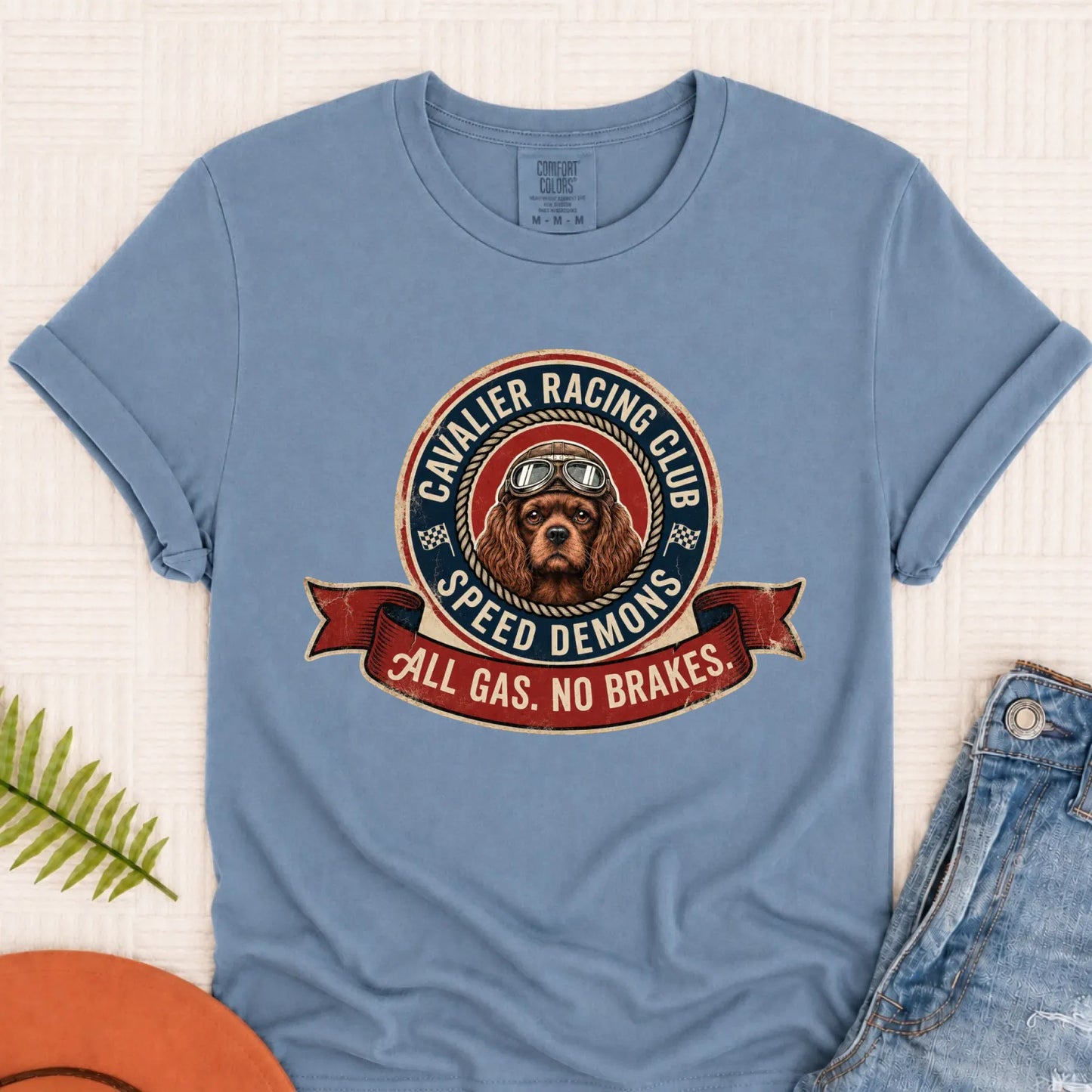 Custom Cavalier Racing Race Car Unisex TShirt Blue Jean