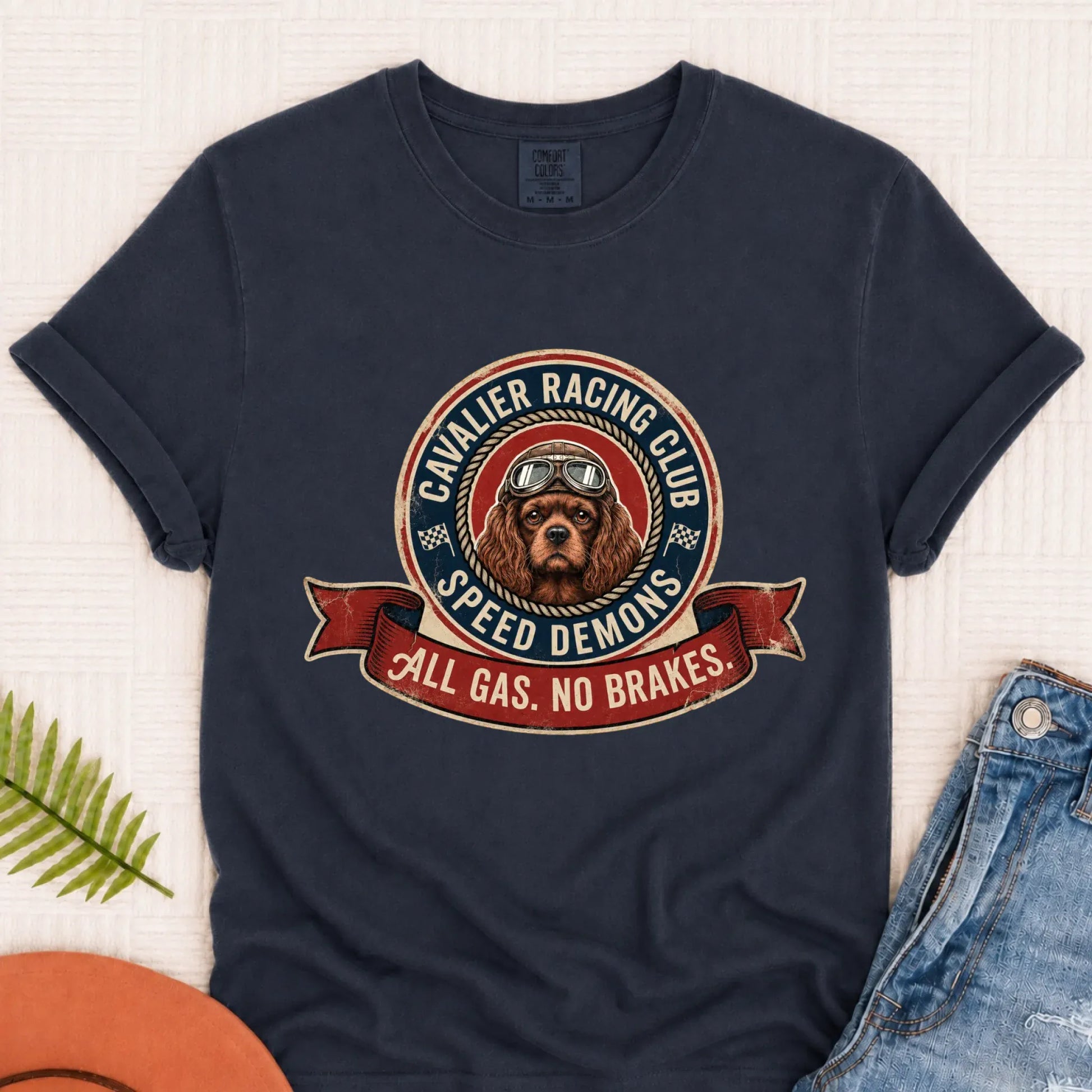 Custom Cavalier Racing Race Car Unisex TShirt Navy