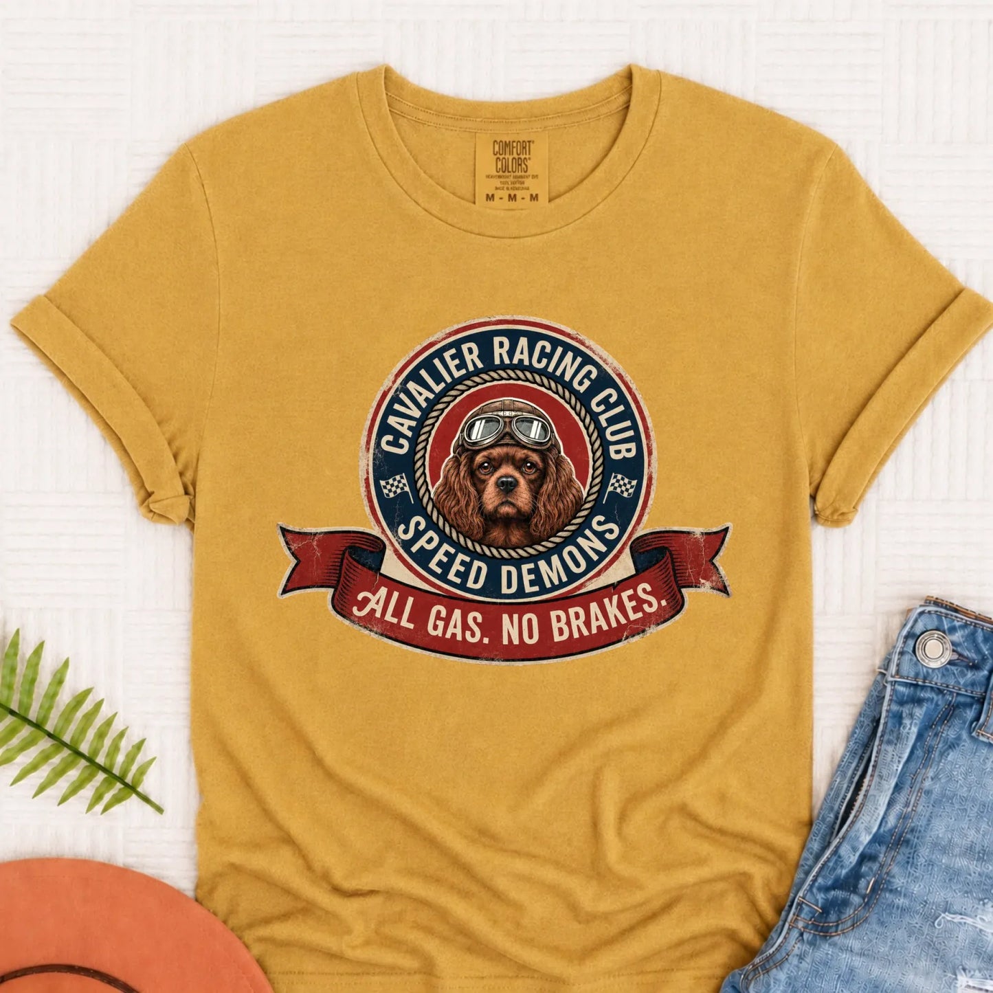 Custom Cavalier Racing Race Car Unisex TShirt Mustard