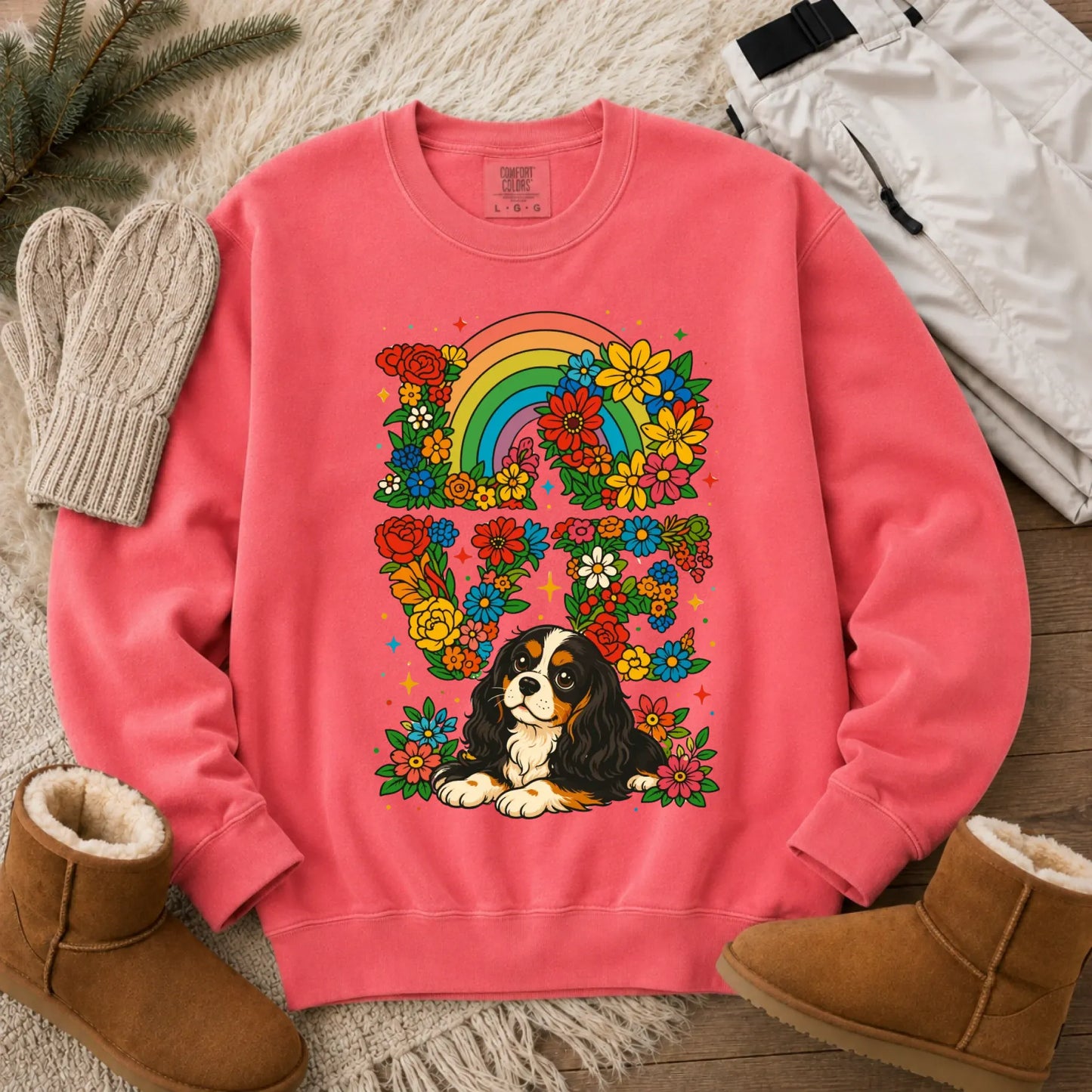Sweatshirt Watermelon / S Custom Cavalier Rainbow LGBTQ Flowers Unisex Sweatshirt