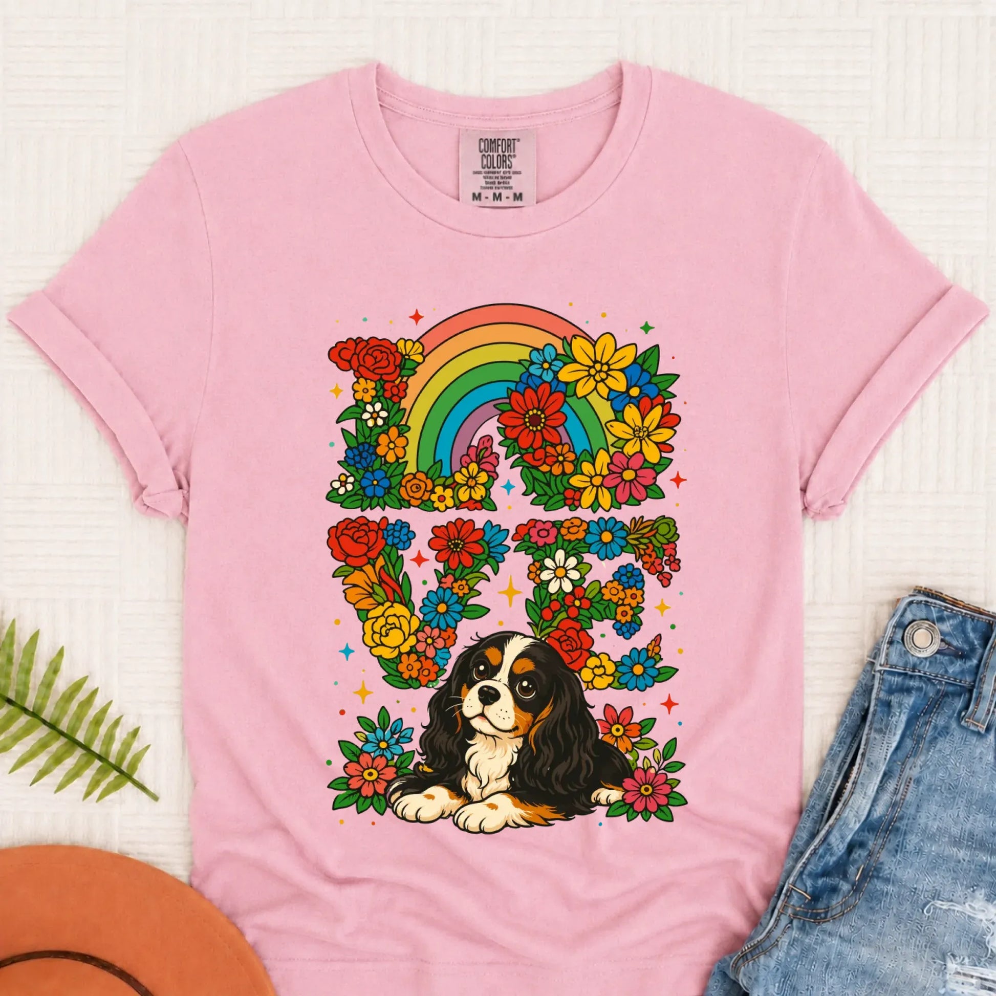 T-Shirt Blossom / S Custom Cavalier Rainbow LGBTQ Flowers Unisex Tshirt